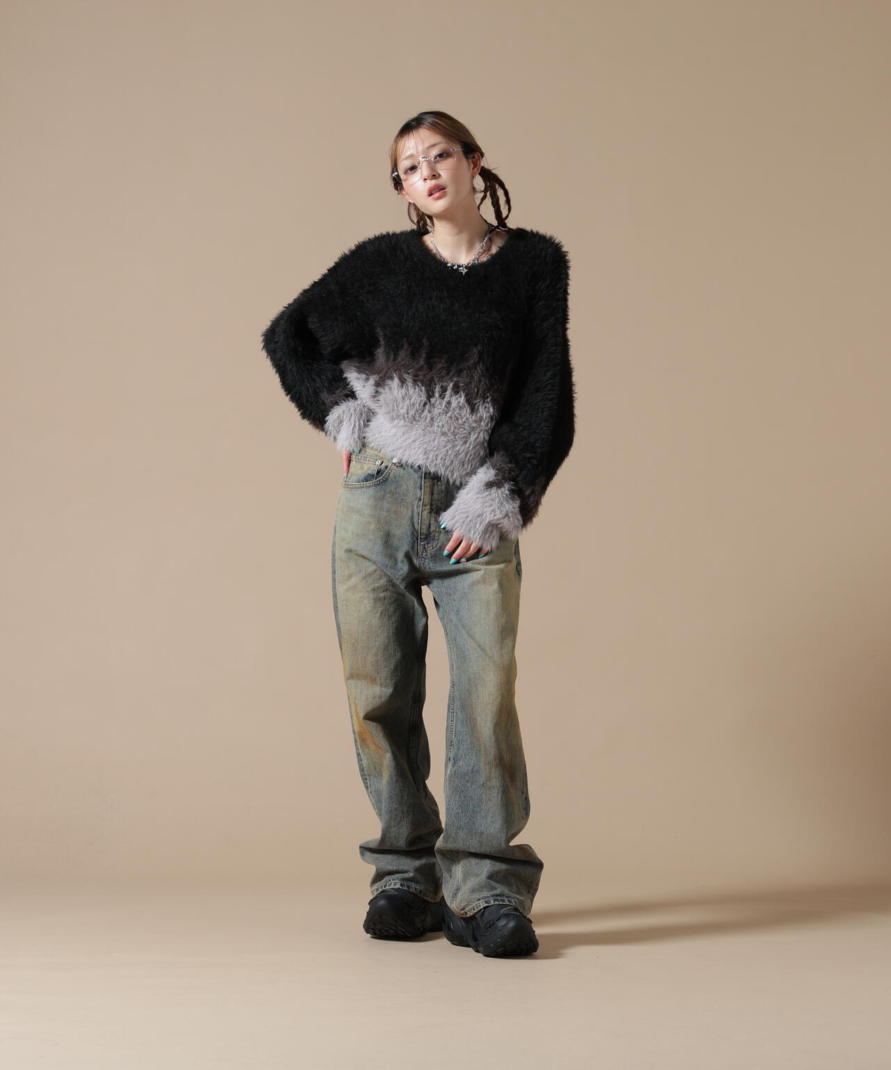 DankeSchon/ダンケシェーン/WOMEN SHAGGY KNIT