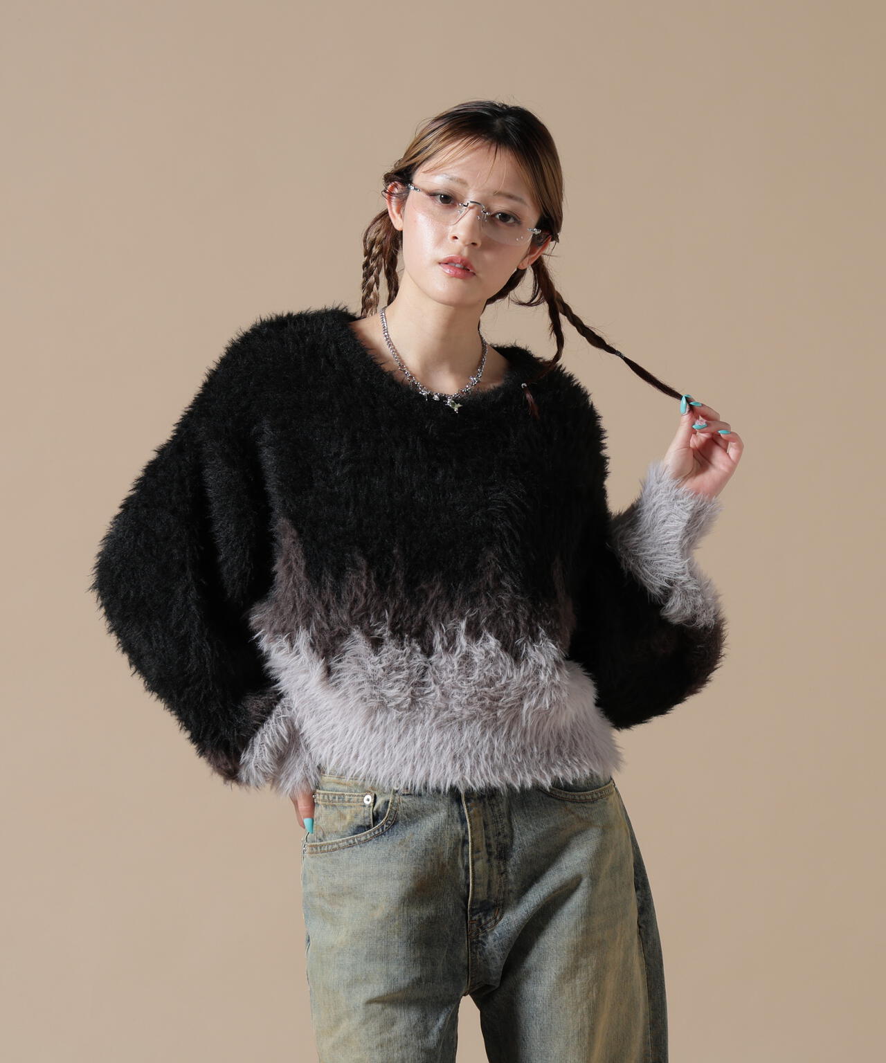 DankeSchon/ダンケシェーン/WOMEN SHAGGY KNIT