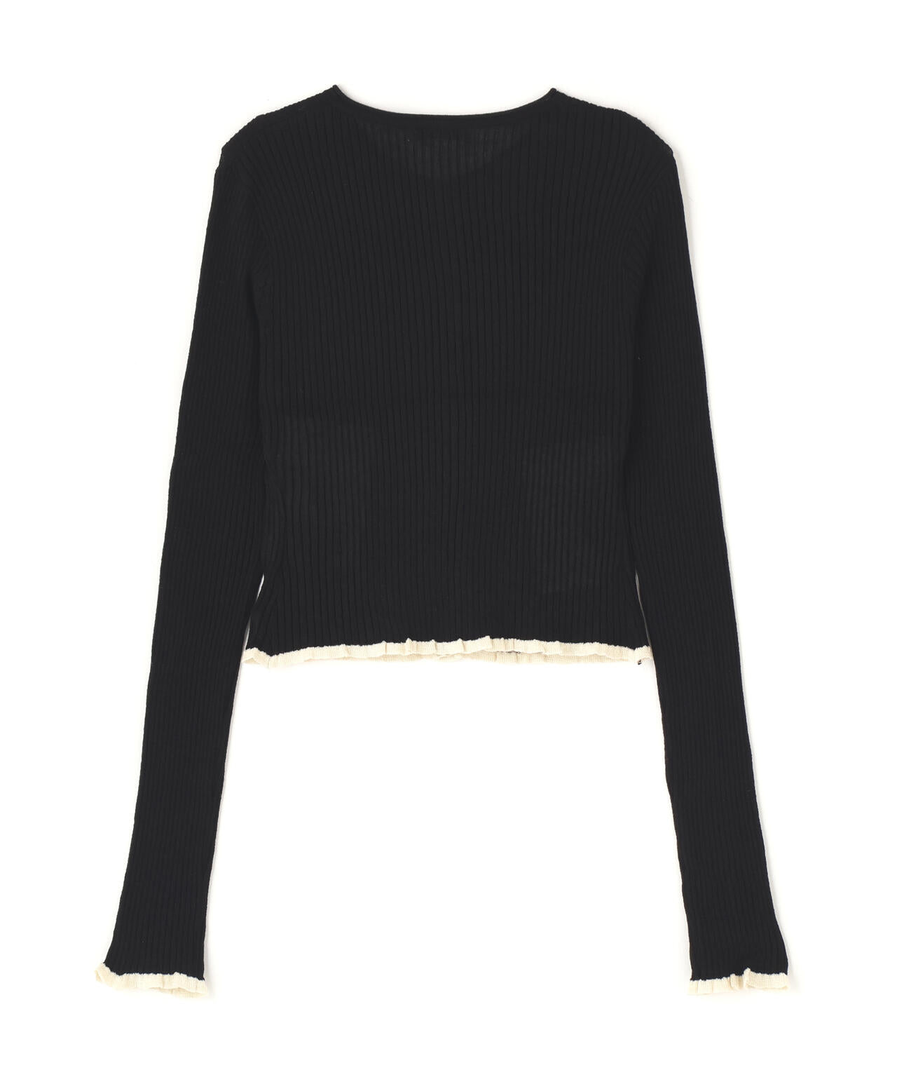CLANE/クラネ/CONTRAST TRIM SHEER KNIT CARDIGAN