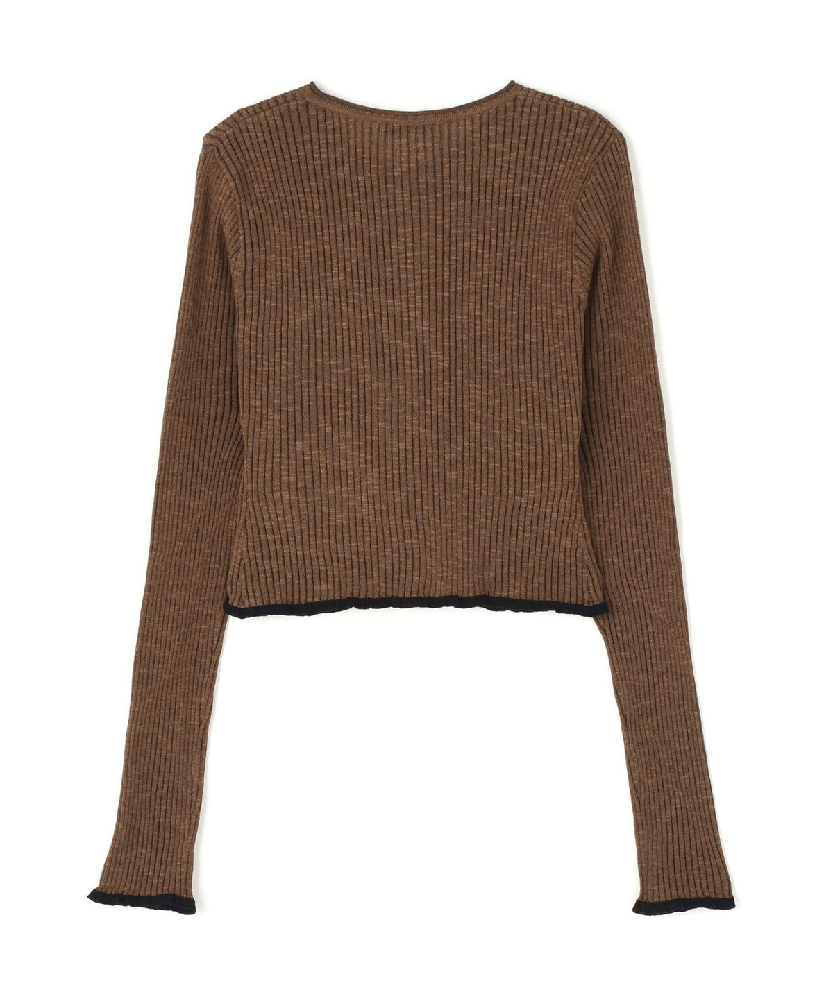 CLANE/クラネ/CONTRAST TRIM SHEER KNIT CARDIGAN