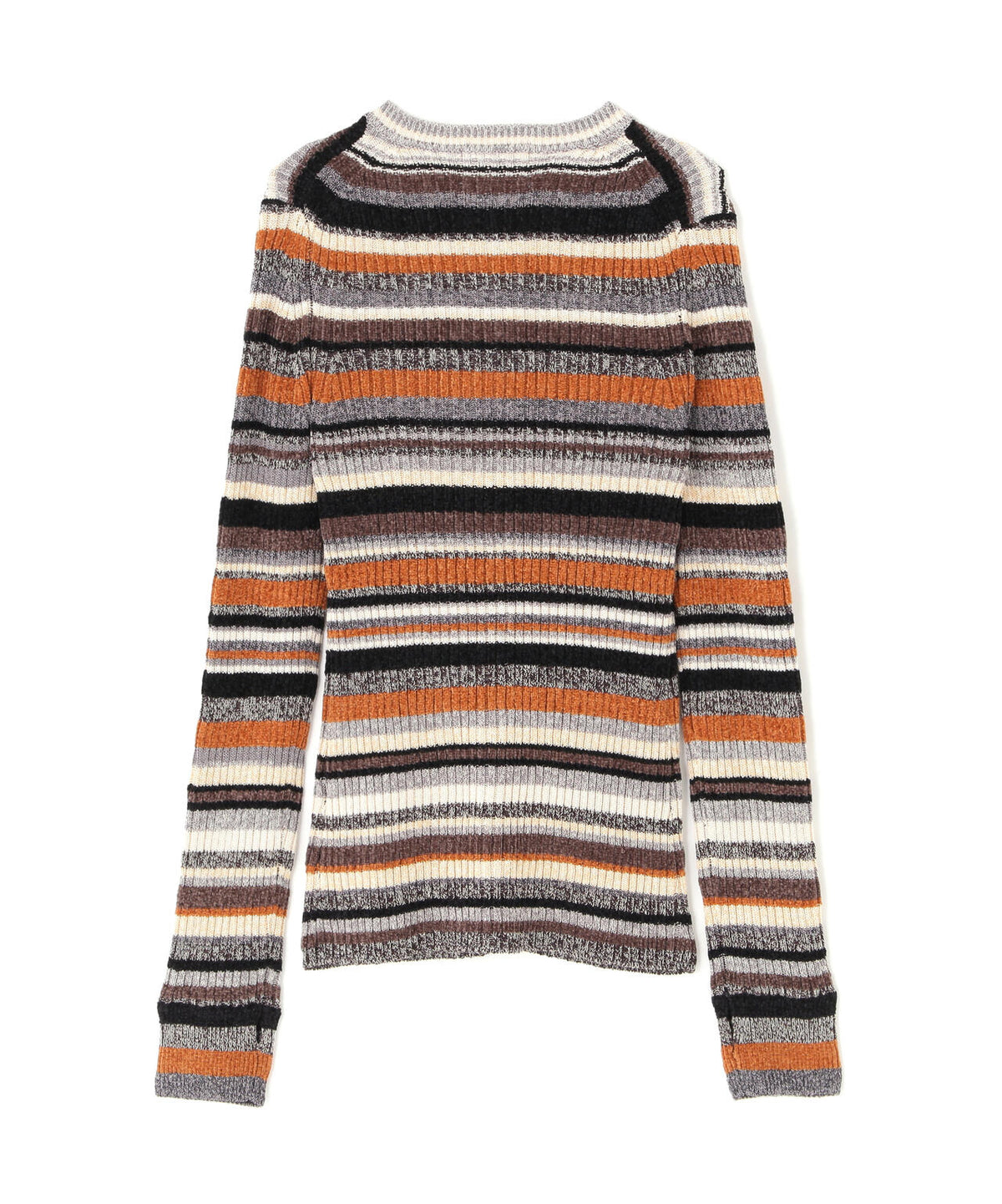 CLANE/クラネ/MULTI BORDER BUTTON DETAIL KNIT CARDIGAN