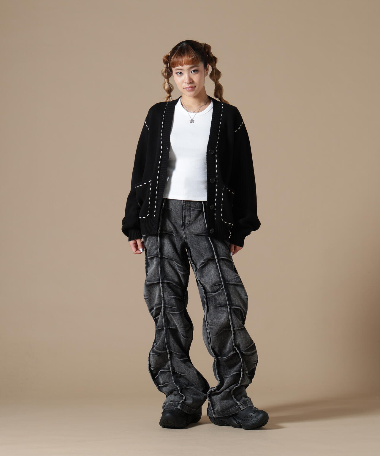 DankeSchon/ダンケシェーン/WOMEN STITCH KNIT CARDIGAN