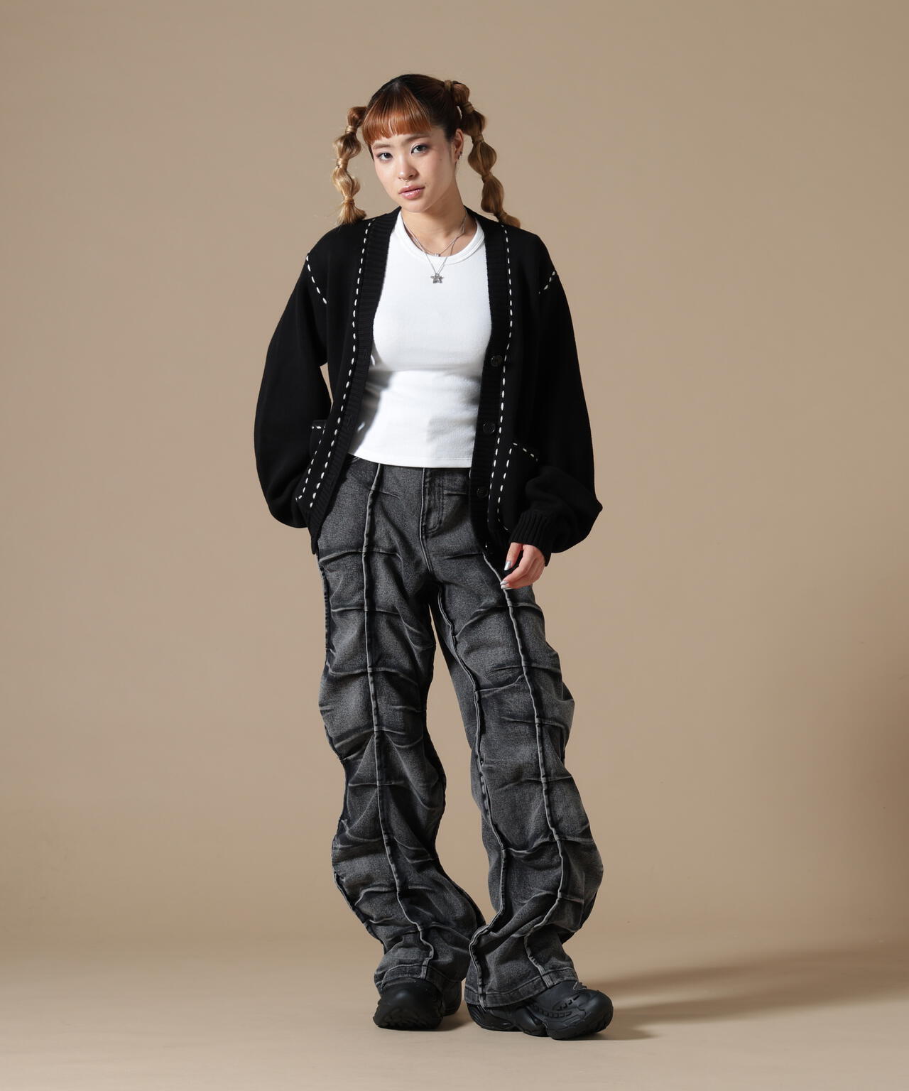DankeSchon/ダンケシェーン/WOMEN STITCH KNIT CARDIGAN