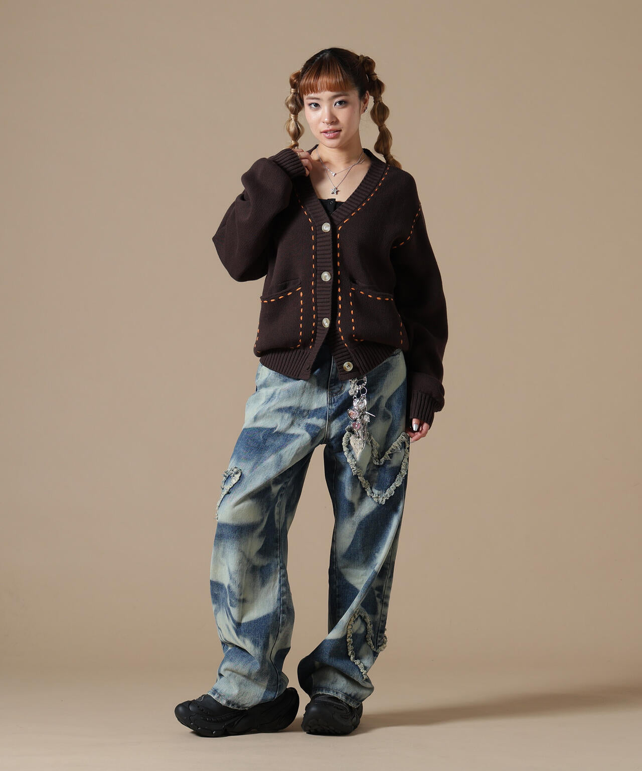 DankeSchon/ダンケシェーン/WOMEN STITCH KNIT CARDIGAN