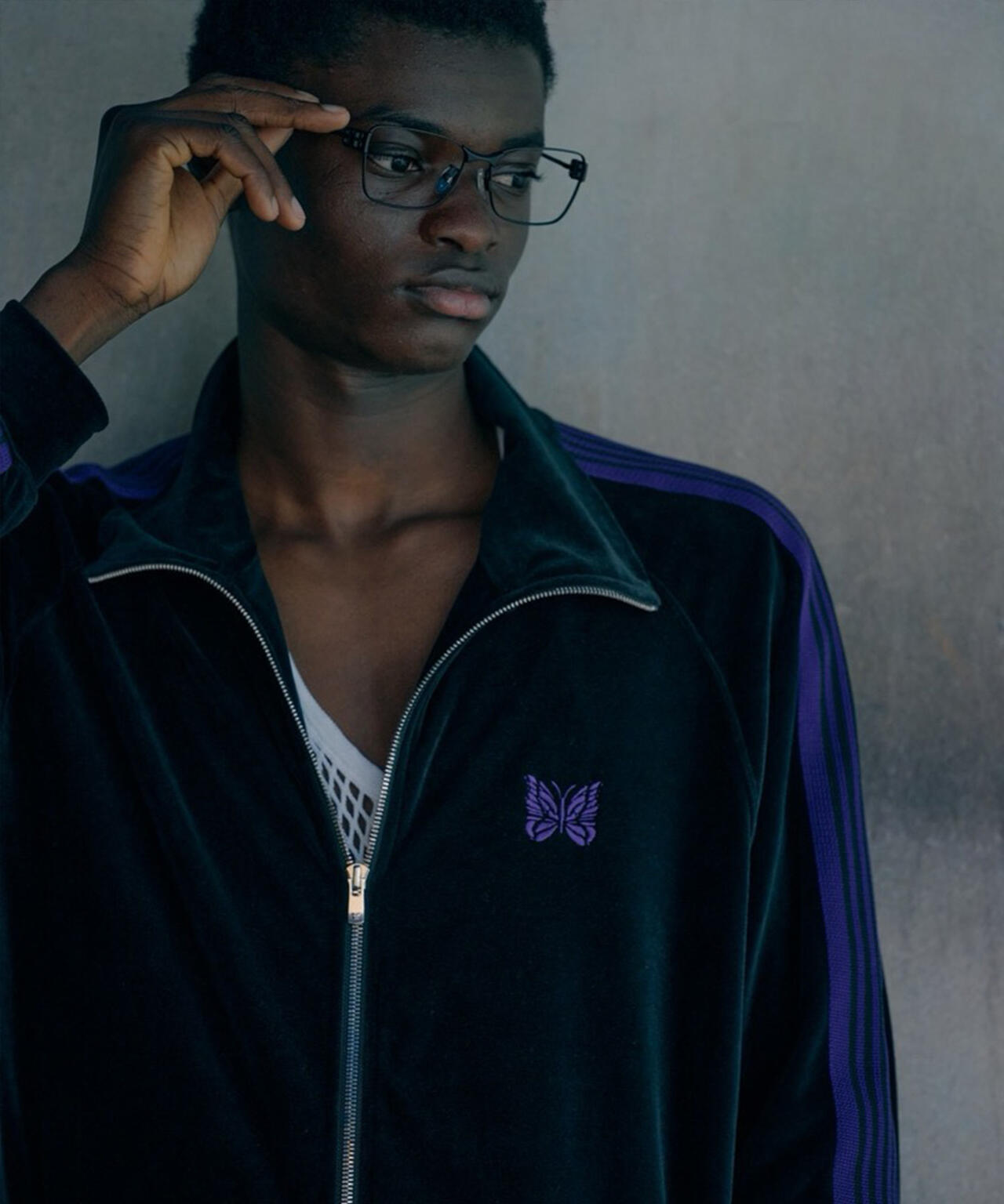 NEEDLES/ニードルズ/【LHP EXCLUSIVE】TRACK JACKET - C/PE VELOUR（BLACK）