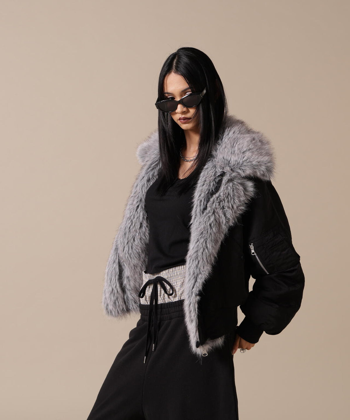 DankeSchon/ダンケシェーン/WOMEN REVERSIBLE FUR NYLON BLOUSON