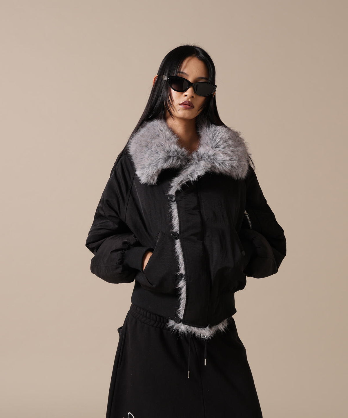 DankeSchon/ダンケシェーン/WOMEN REVERSIBLE FUR NYLON BLOUSON