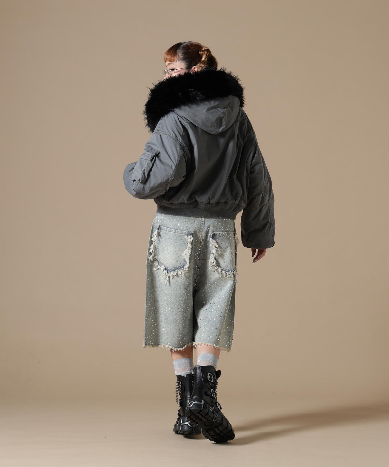 DankeSchon/ダンケシェーン/WOMEN COTTN NYLON FUR BLOUSON