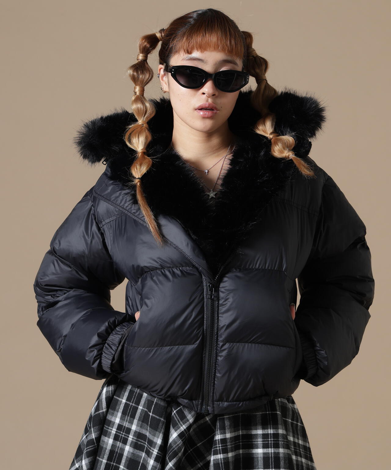 DankeSchon/ダンケシェーン/WOMEN NYLON FUR HOOD BLOUSON