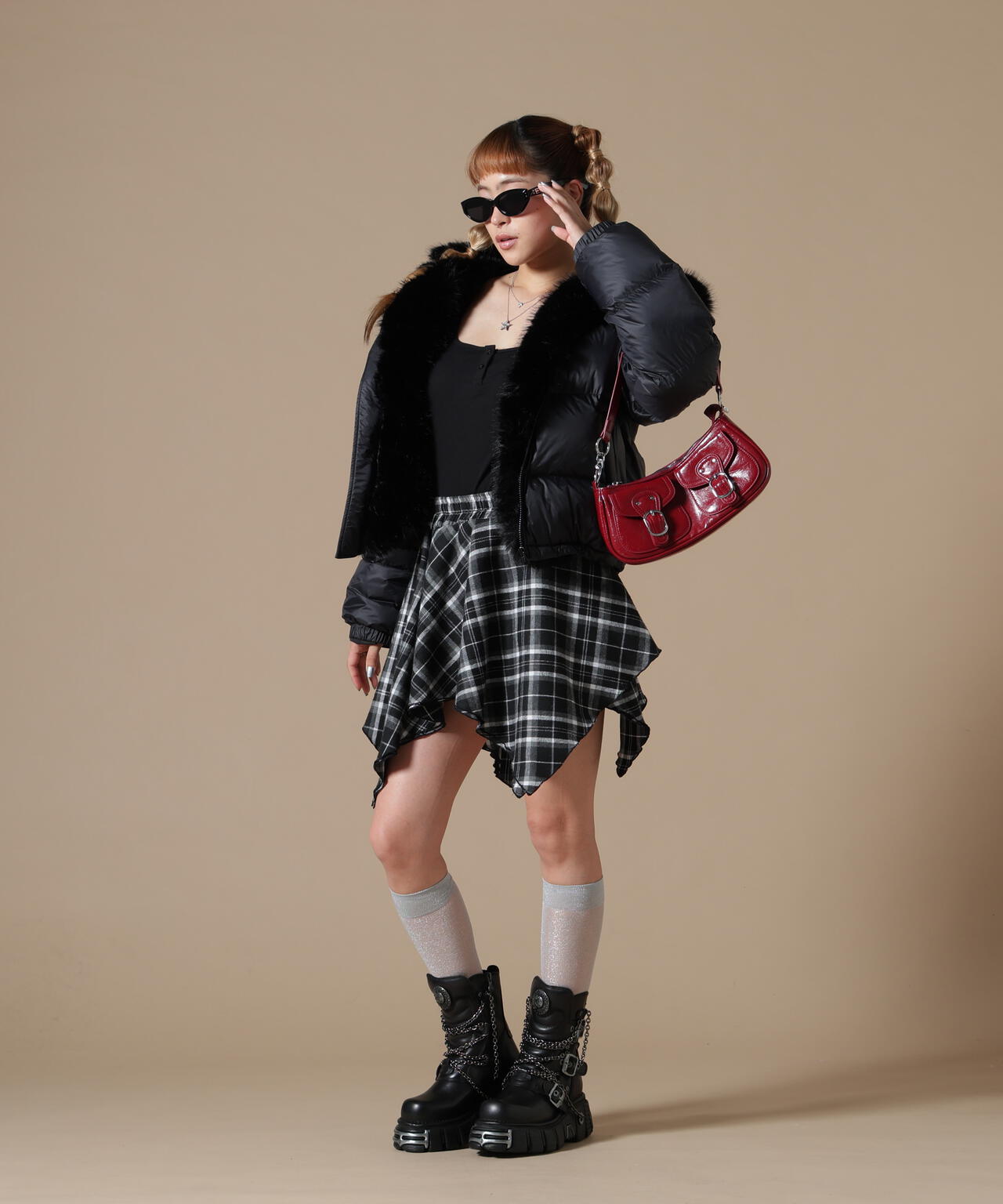 DankeSchon/ダンケシェーン/WOMEN NYLON FUR HOOD BLOUSON