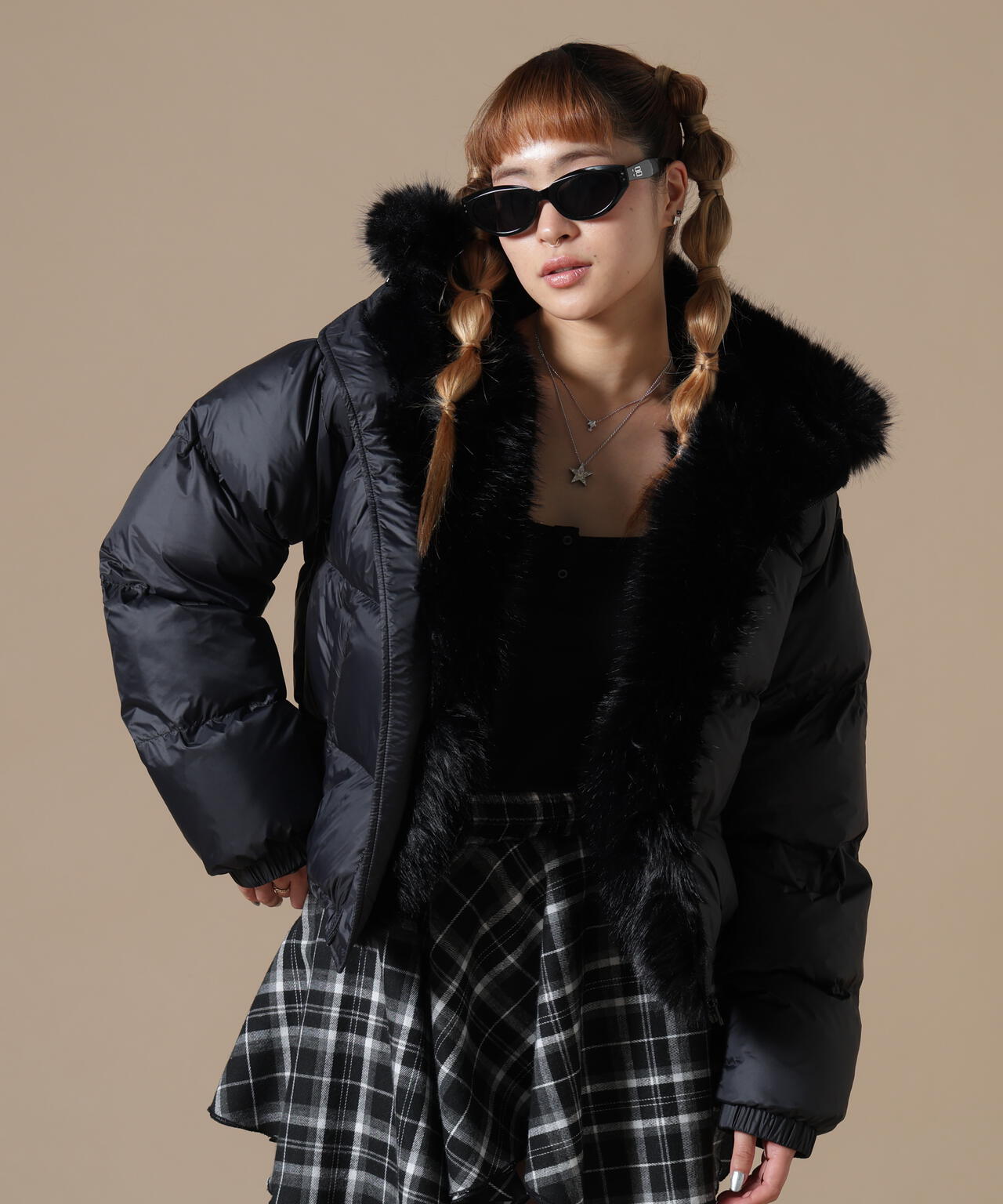 DankeSchon/ダンケシェーン/WOMEN NYLON FUR HOOD BLOUSON