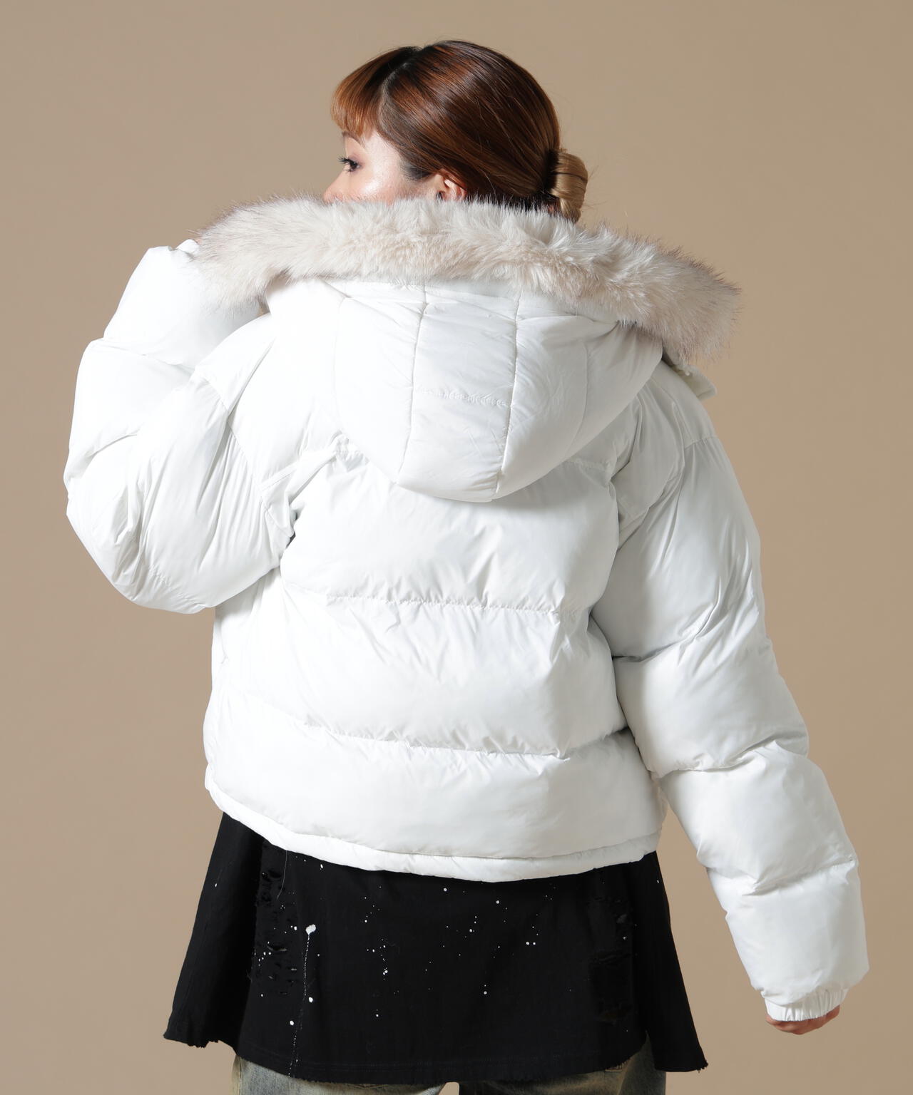 DankeSchon/ダンケシェーン/WOMEN NYLON FUR HOOD BLOUSON