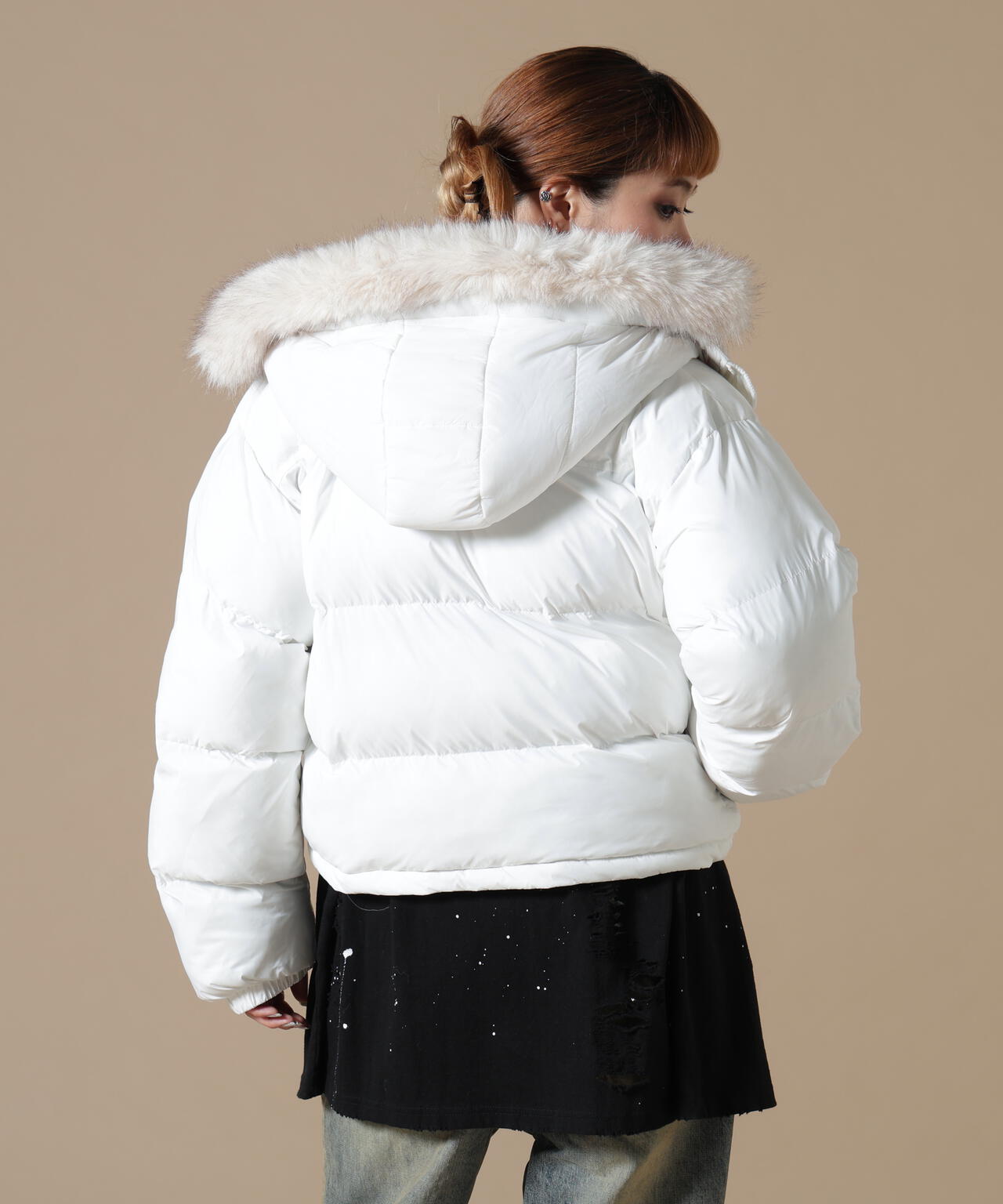 DankeSchon/ダンケシェーン/WOMEN NYLON FUR HOOD BLOUSON
