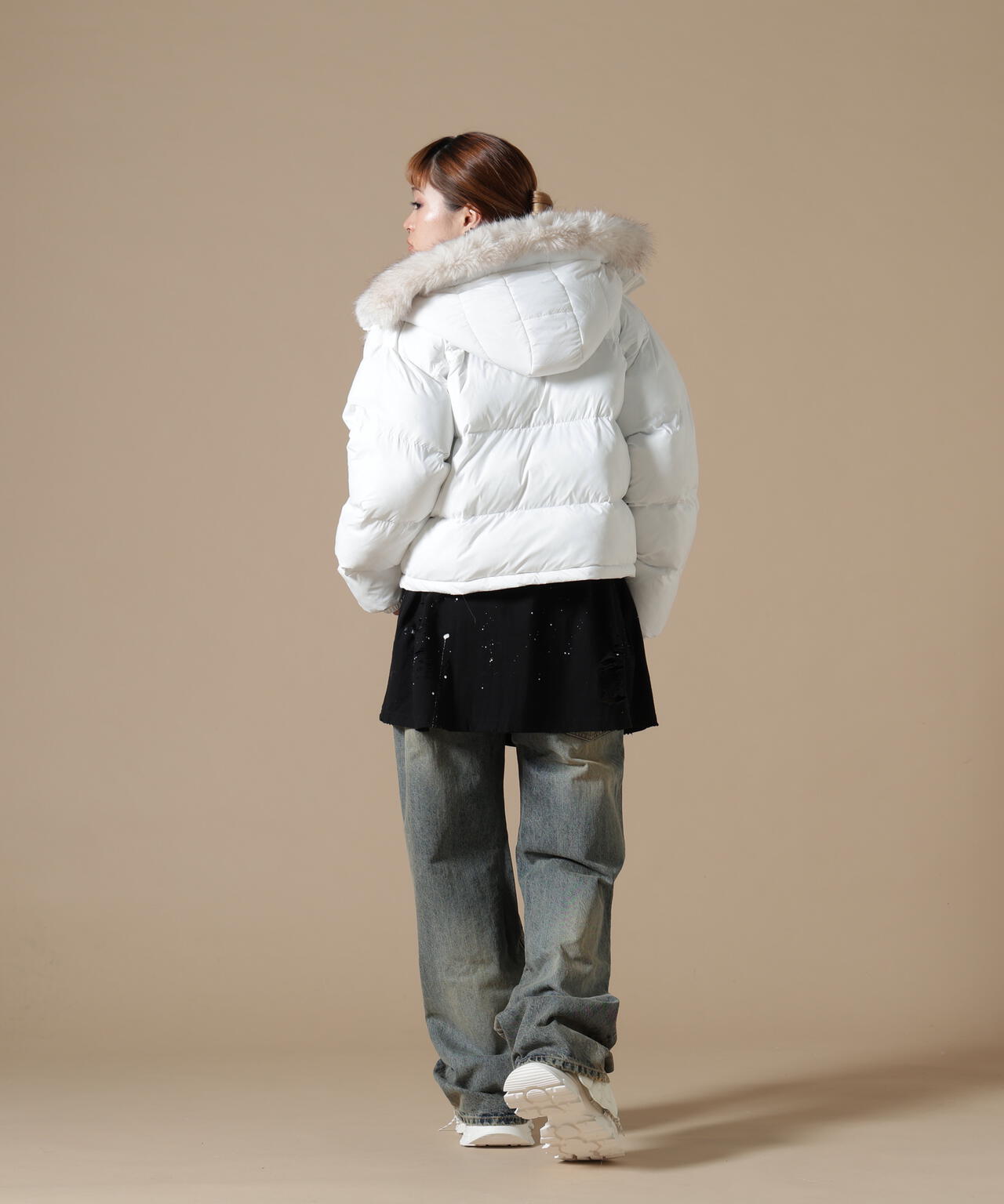 DankeSchon/ダンケシェーン/WOMEN NYLON FUR HOOD BLOUSON
