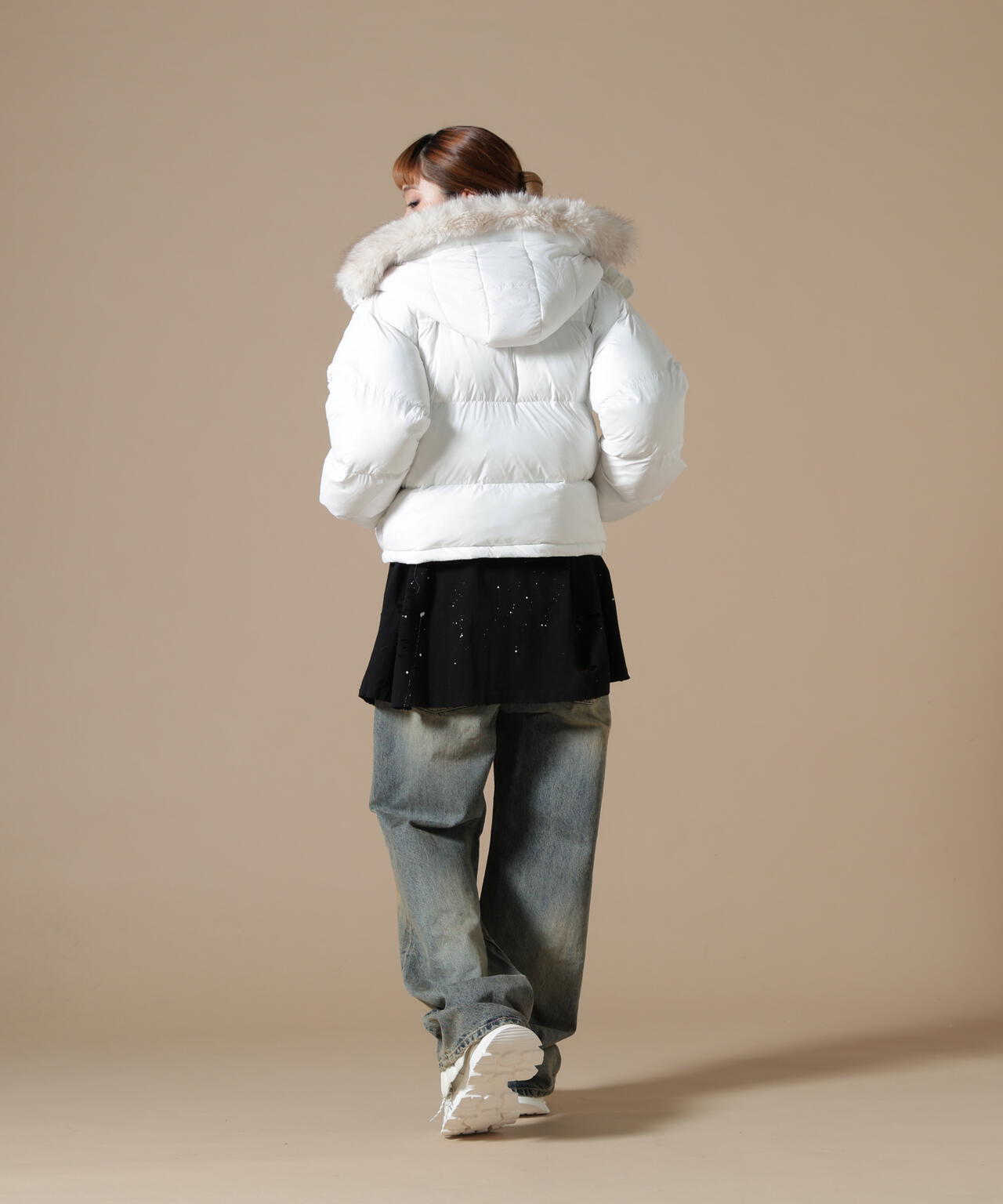 DankeSchon/ダンケシェーン/WOMEN NYLON FUR HOOD BLOUSON