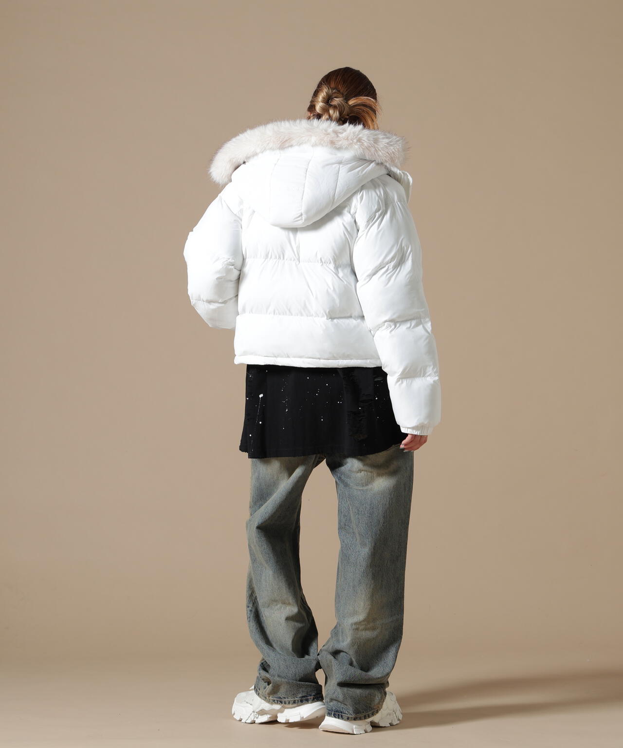 DankeSchon/ダンケシェーン/WOMEN NYLON FUR HOOD BLOUSON
