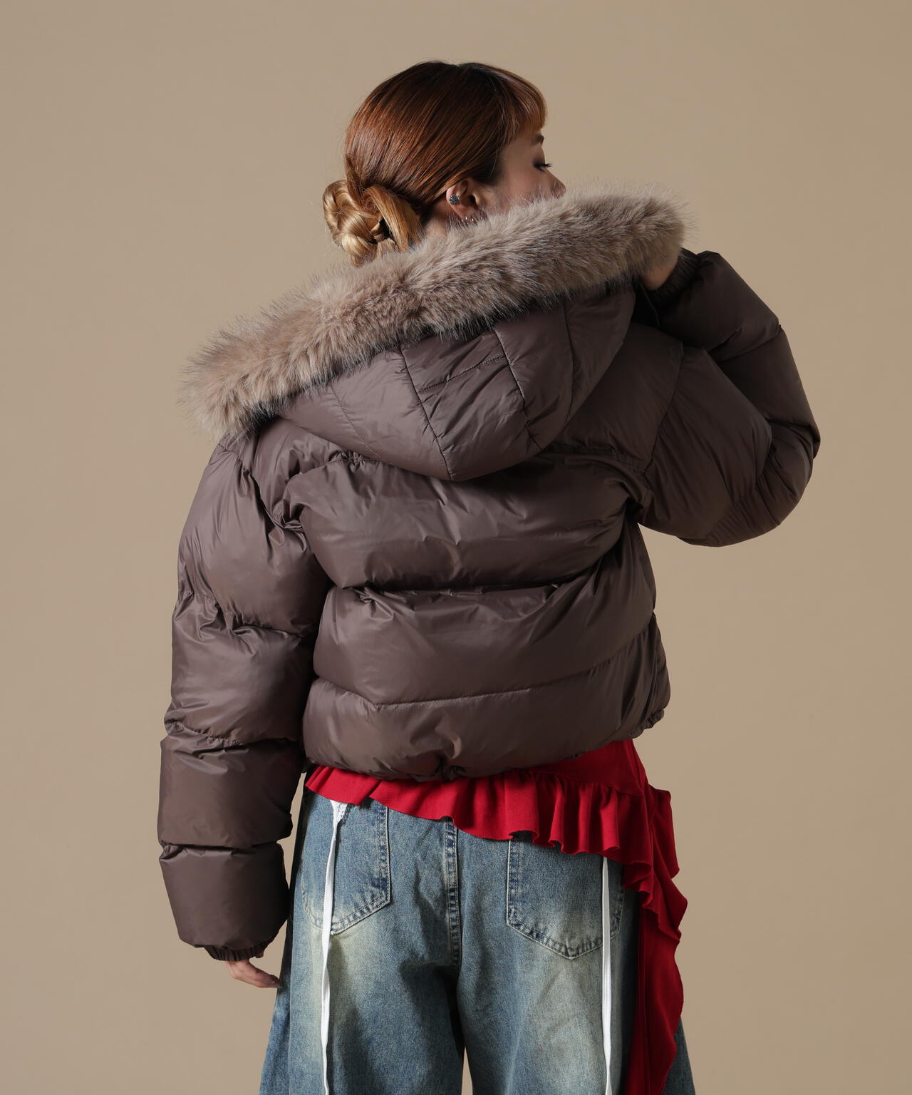 DankeSchon/ダンケシェーン/WOMEN NYLON FUR HOOD BLOUSON