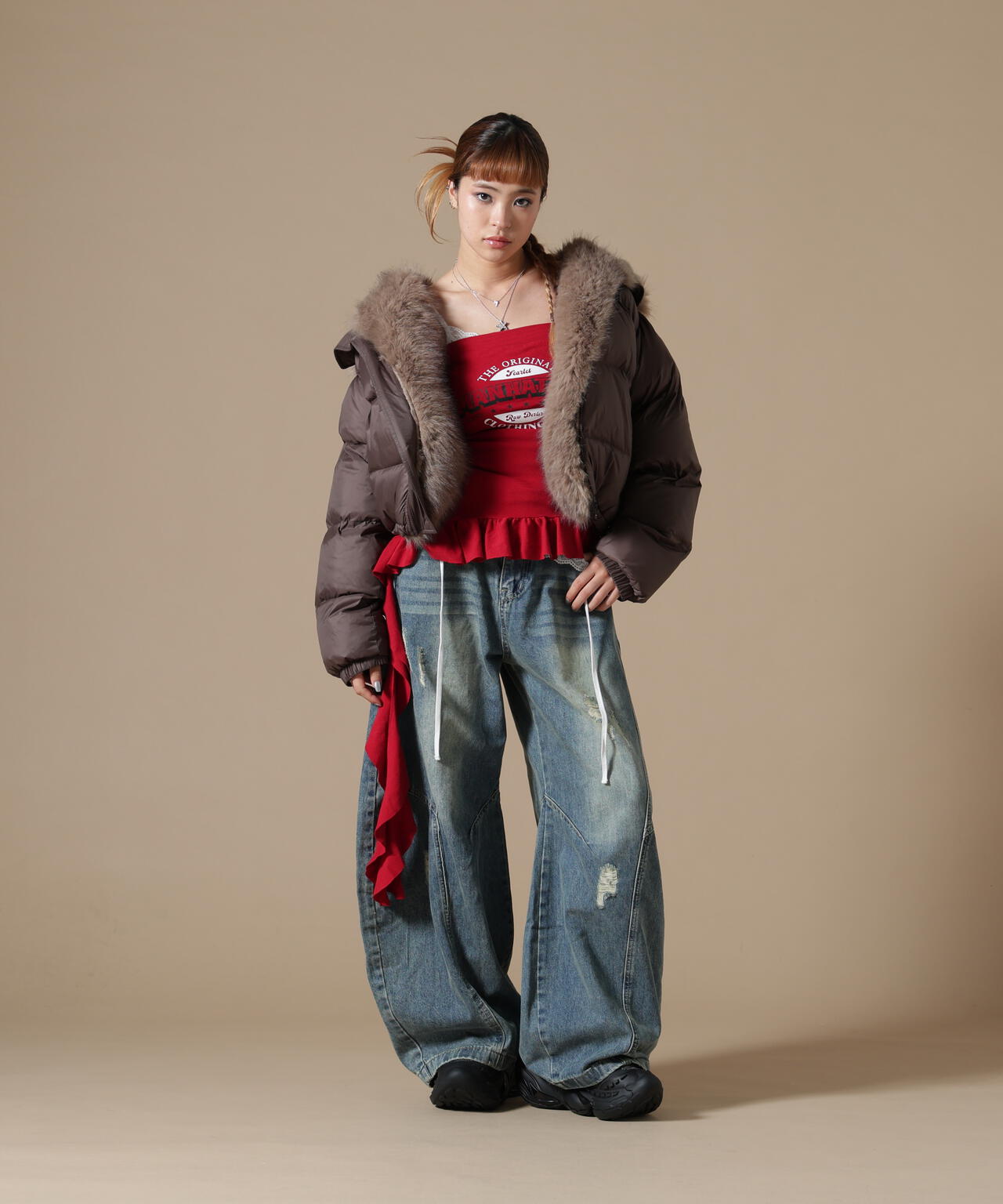 DankeSchon/ダンケシェーン/WOMEN NYLON FUR HOOD BLOUSON