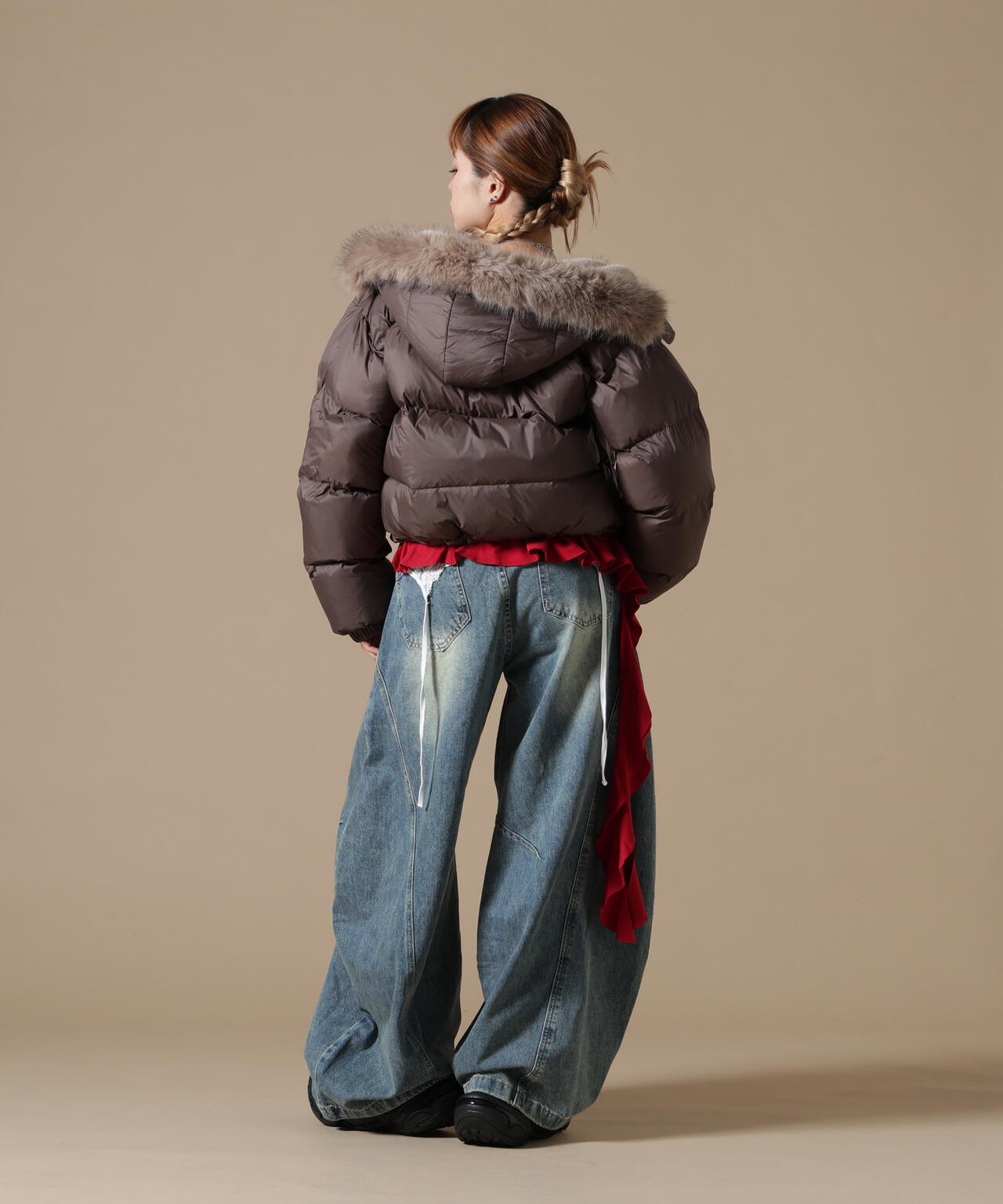 DankeSchon/ダンケシェーン/WOMEN NYLON FUR HOOD BLOUSON