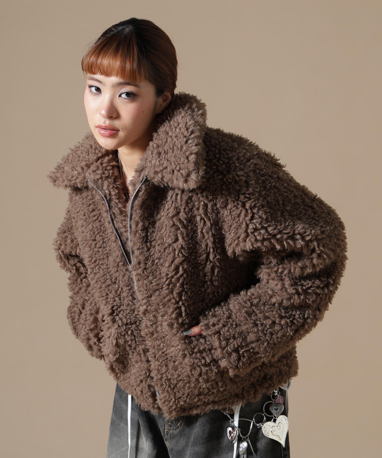 DankeSchon/ダンケシェーン/WOMEN BOA COLLAR BLOUSON
