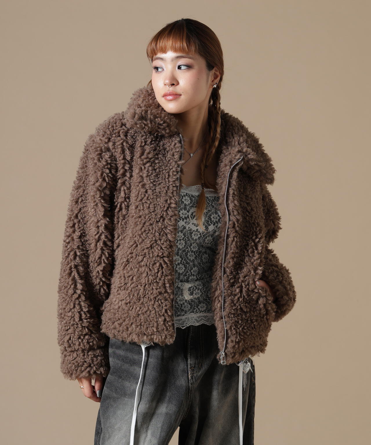 DankeSchon/ダンケシェーン/WOMEN BOA COLLAR BLOUSON