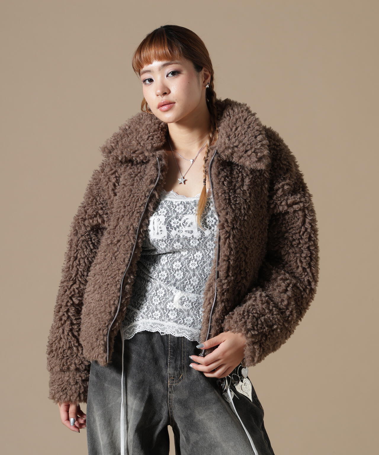 DankeSchon/ダンケシェーン/WOMEN BOA COLLAR BLOUSON