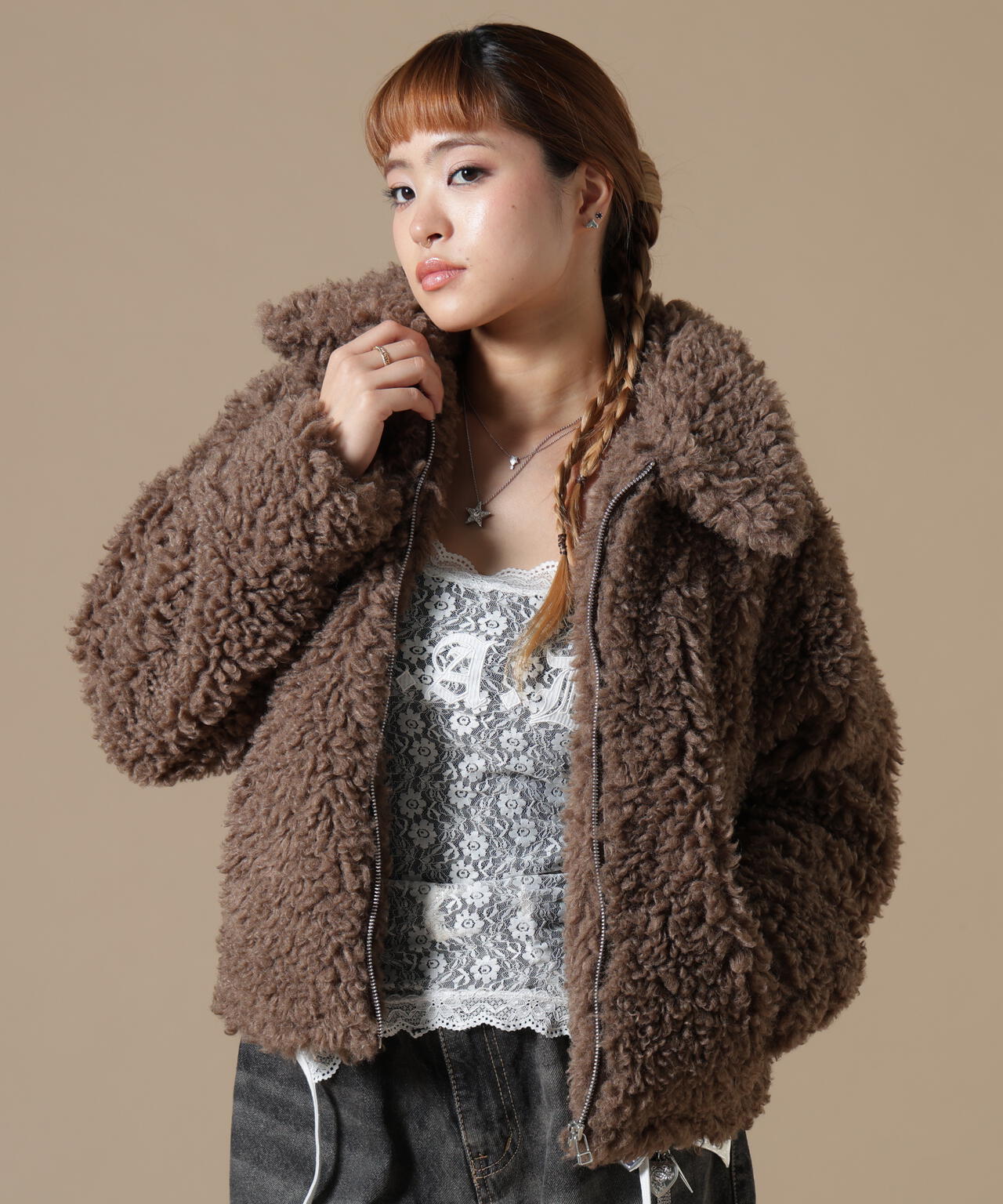 DankeSchon/ダンケシェーン/WOMEN BOA COLLAR BLOUSON