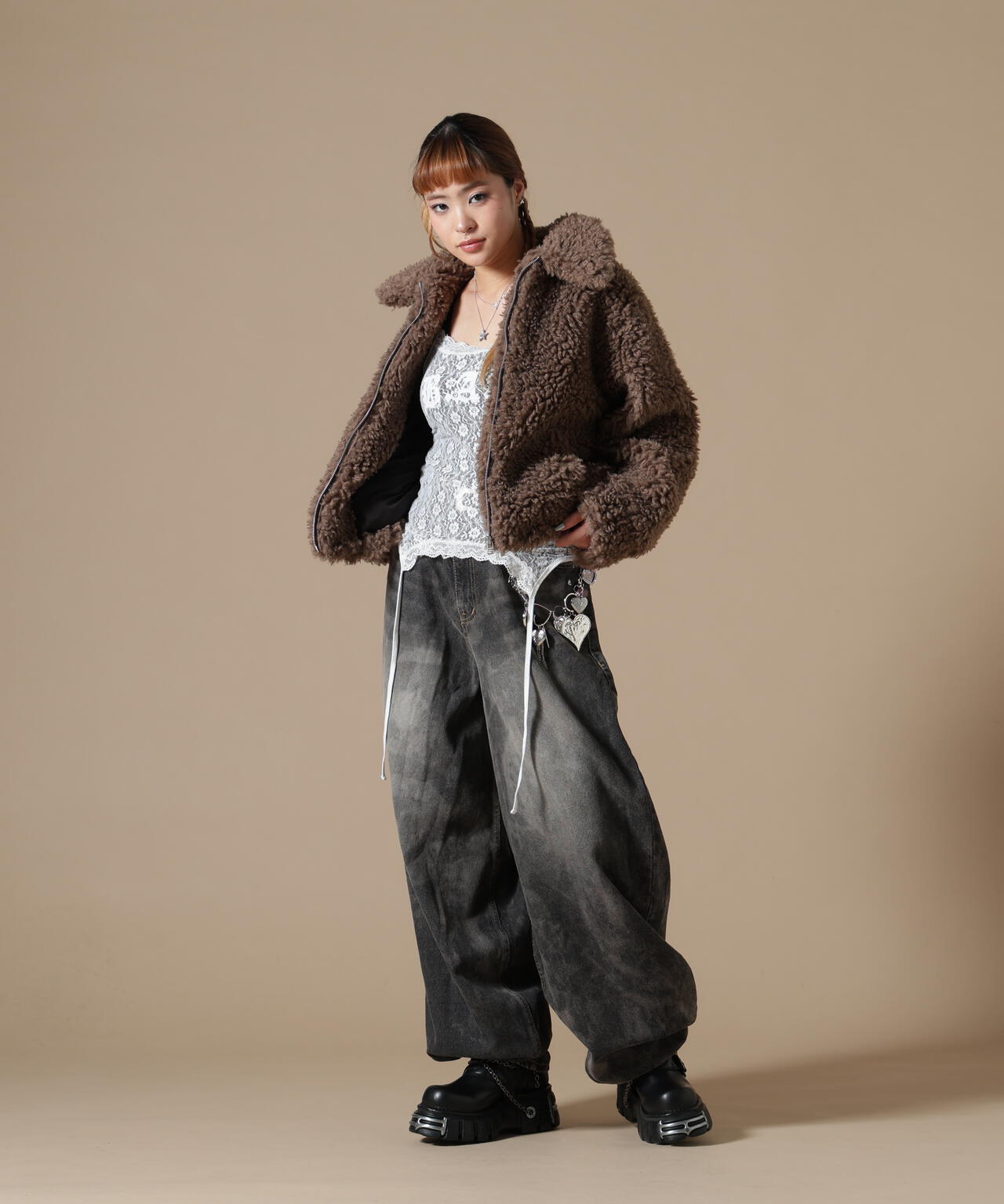 DankeSchon/ダンケシェーン/WOMEN BOA COLLAR BLOUSON