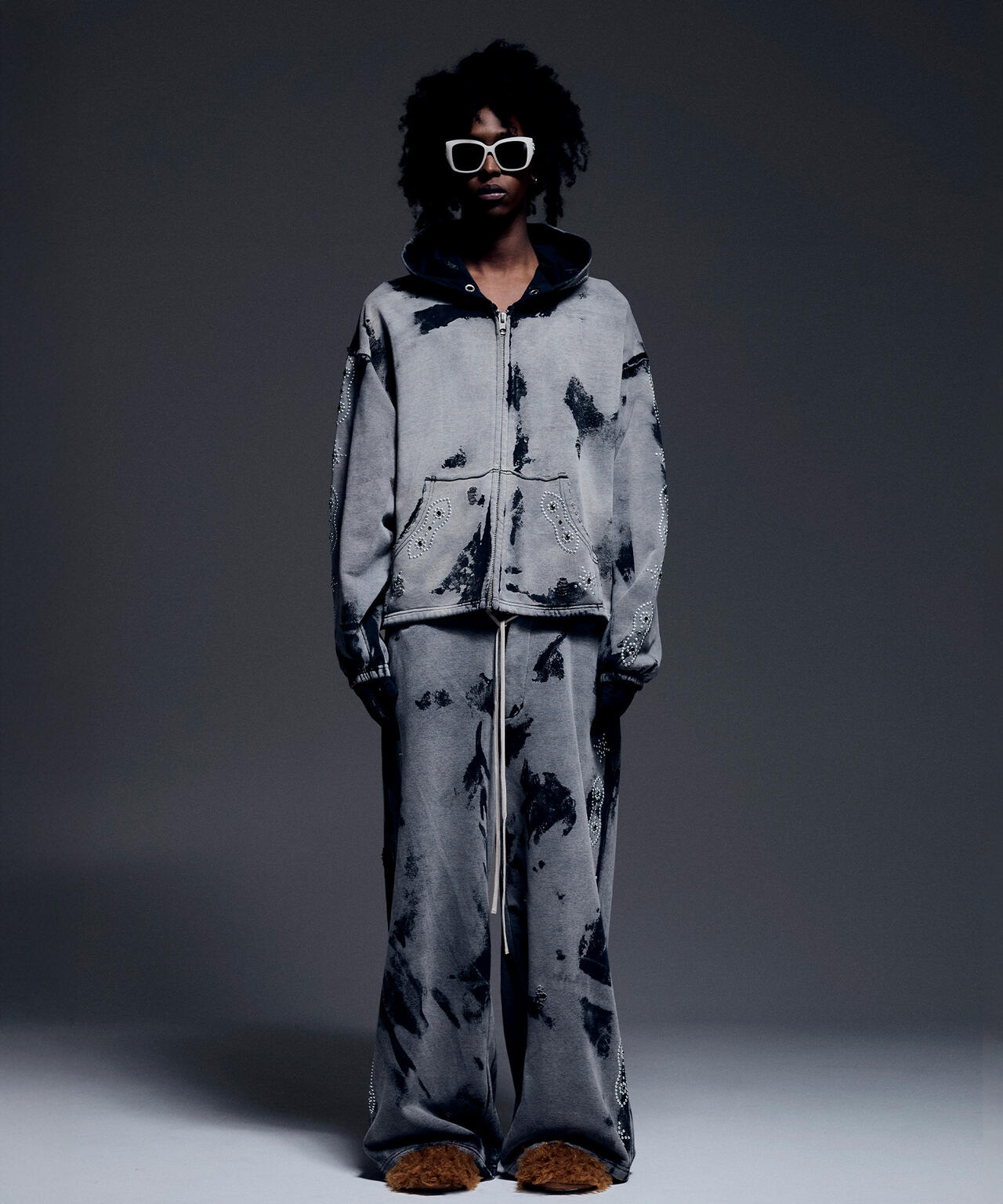 DankeSchon/ダンケシェーン/STUDS SWEAT BAGGY PANTS | L.H.P