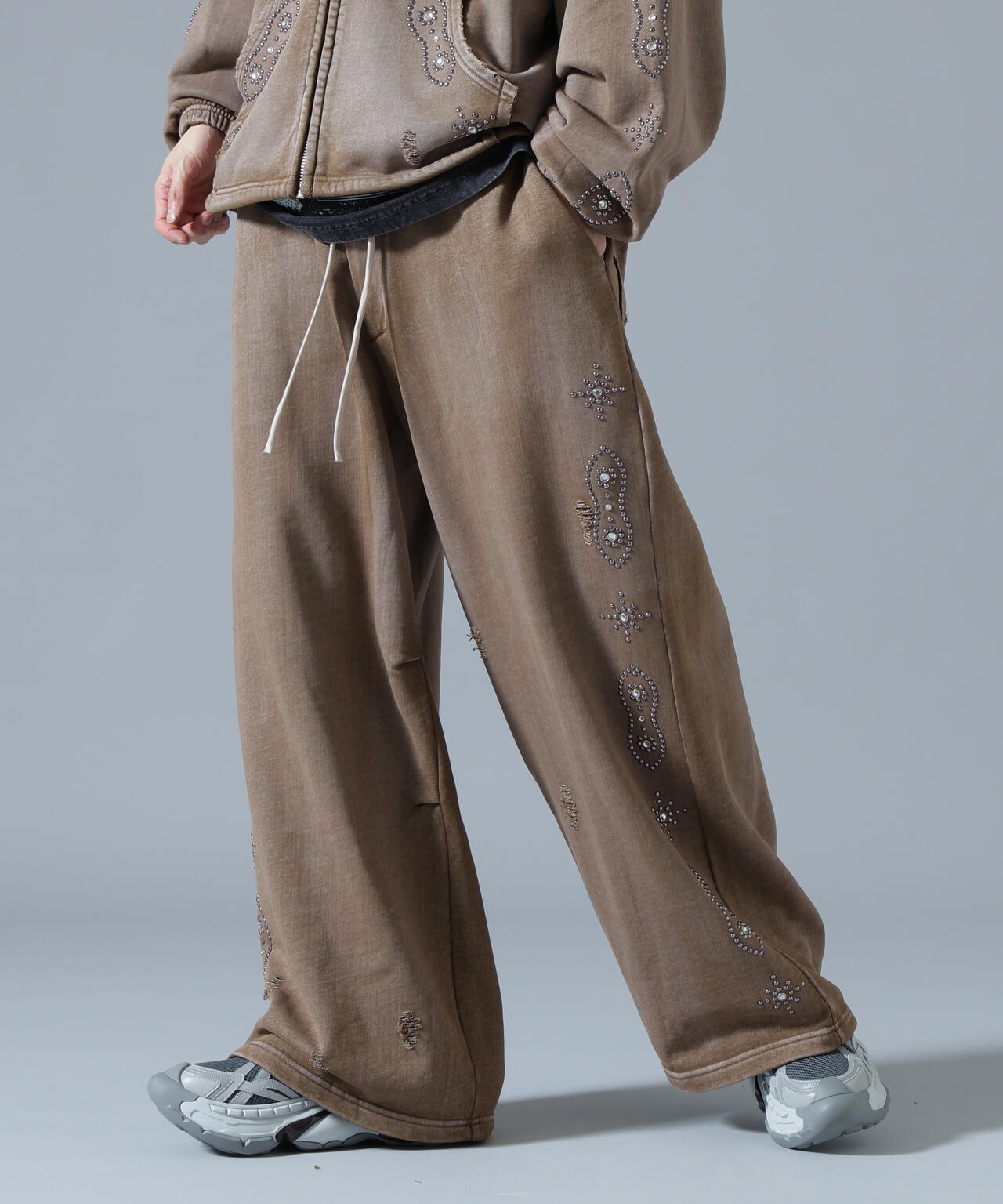 DankeSchon/ダンケシェーン/STUDS SWEAT BAGGY PANTS | L.H.P