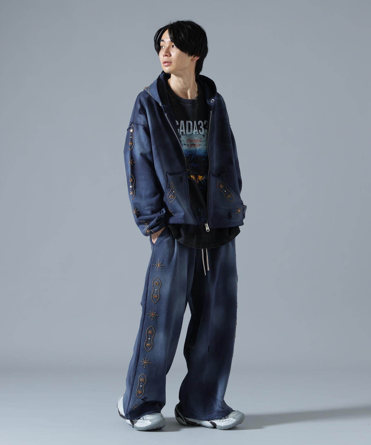 DankeSchon/ダンケシェーン/STUDS SWEAT BAGGY PANTS | L.H.P