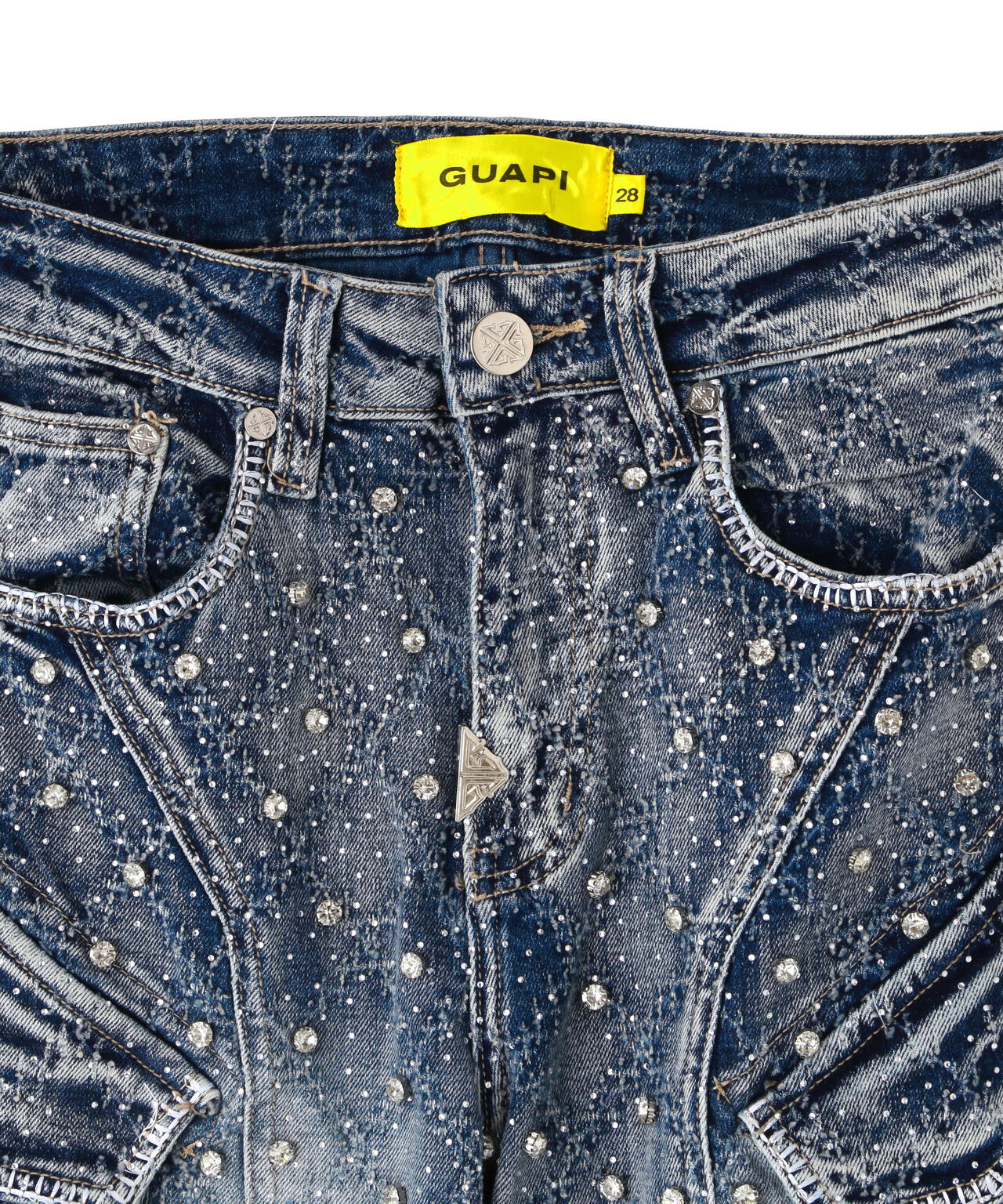 GUAPI/グアピ/Aqua Blue Coffin Arc Embellished Denim | L.H.P