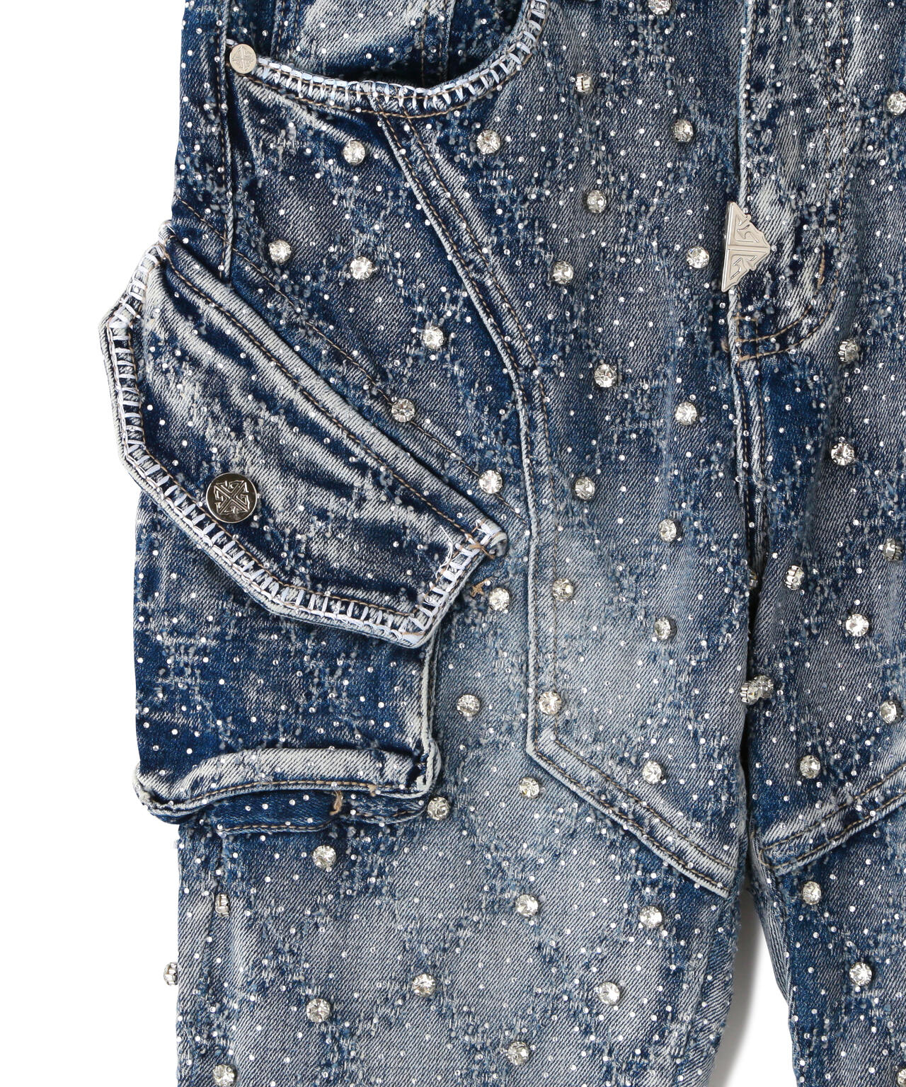 GUAPI/グアピ/Aqua Blue Coffin Arc Embellished Denim | L.H.P
