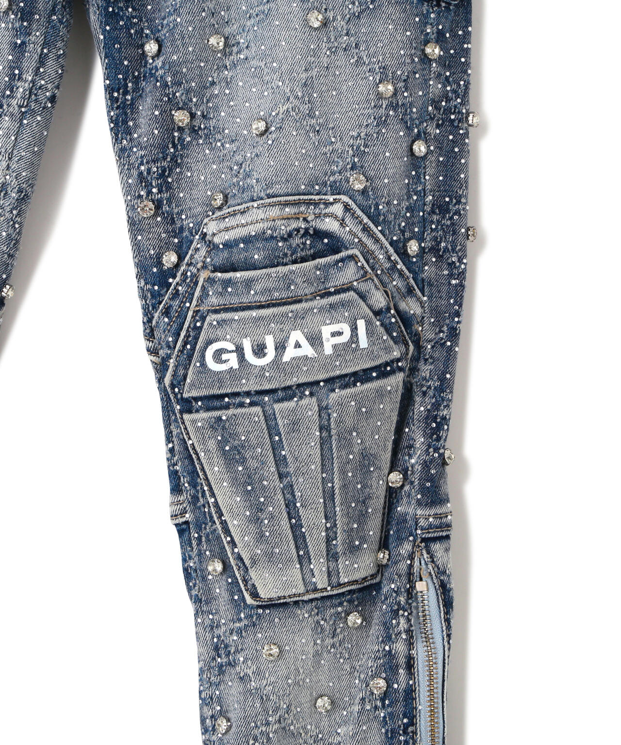 GUAPI/グアピ/Aqua Blue Coffin Arc Embellished Denim | L.H.P