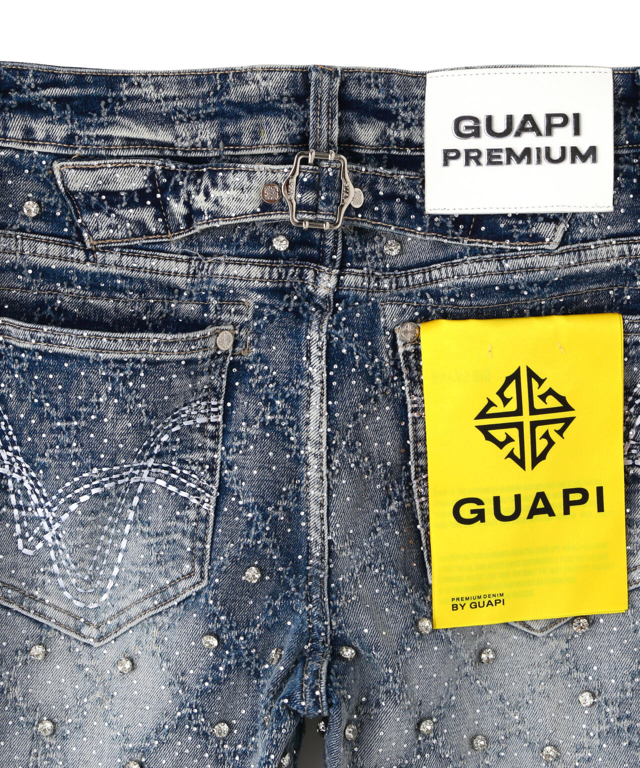 GUAPI/グアピ/Aqua Blue Coffin Arc Embellished Denim | L.H.P