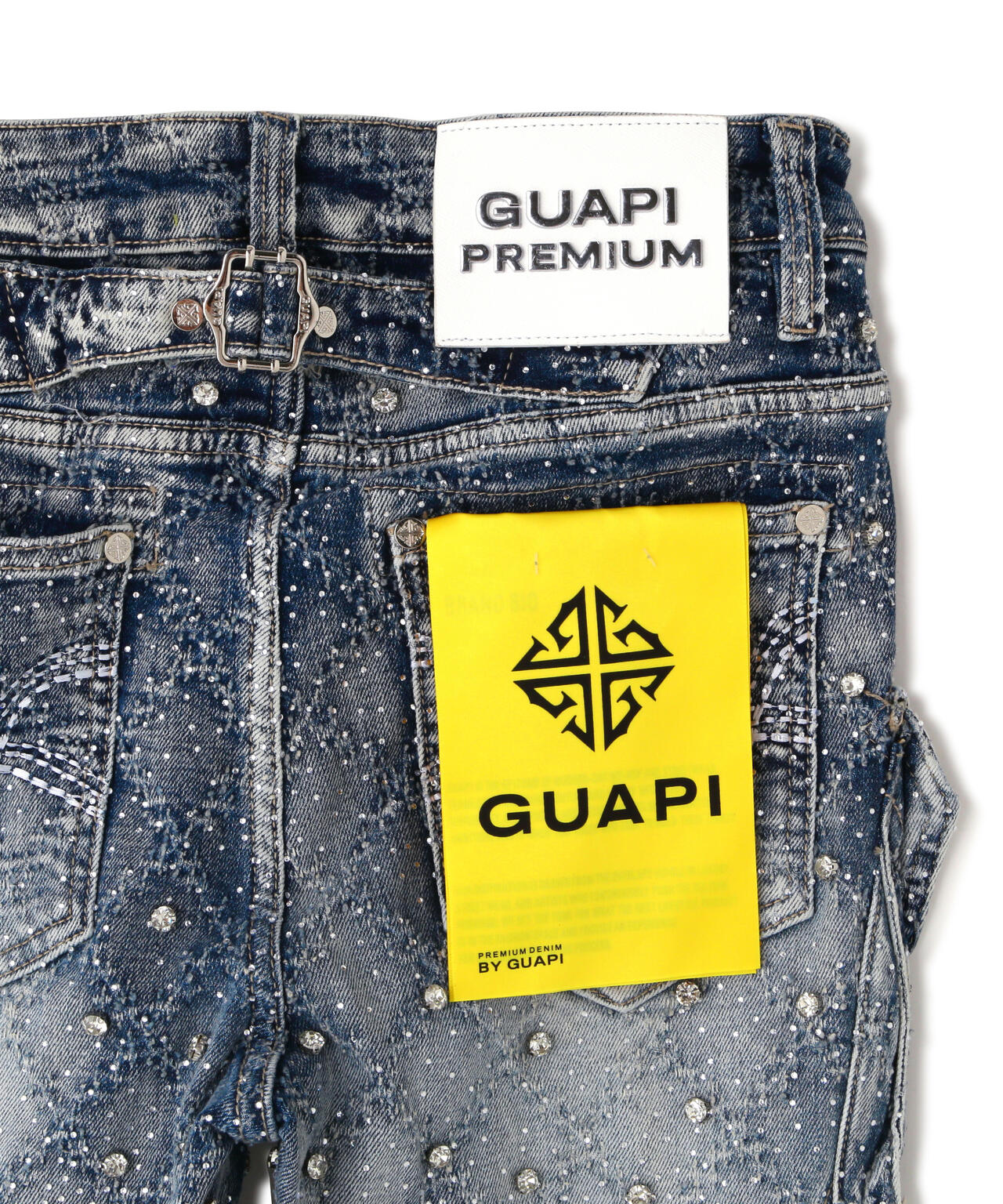 GUAPI/グアピ/Aqua Blue Coffin Arc Embellished Denim | L.H.P