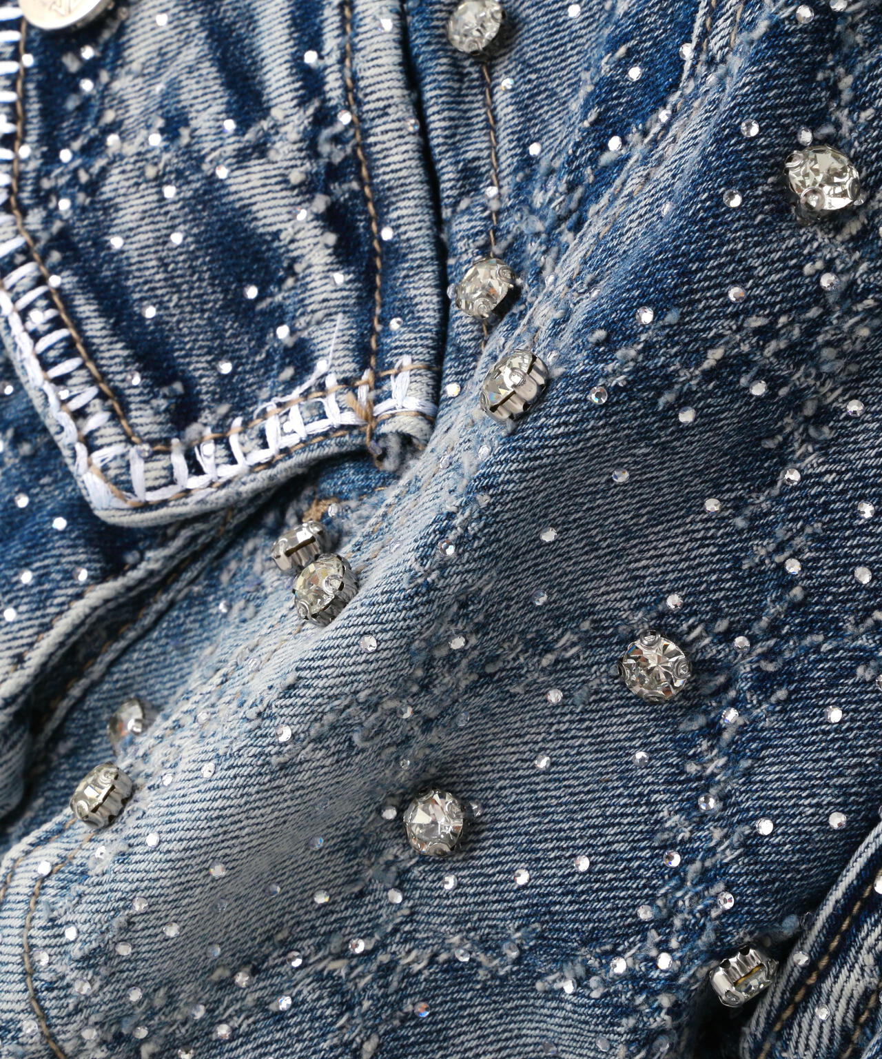 GUAPI/グアピ/Aqua Blue Coffin Arc Embellished Denim | L.H.P