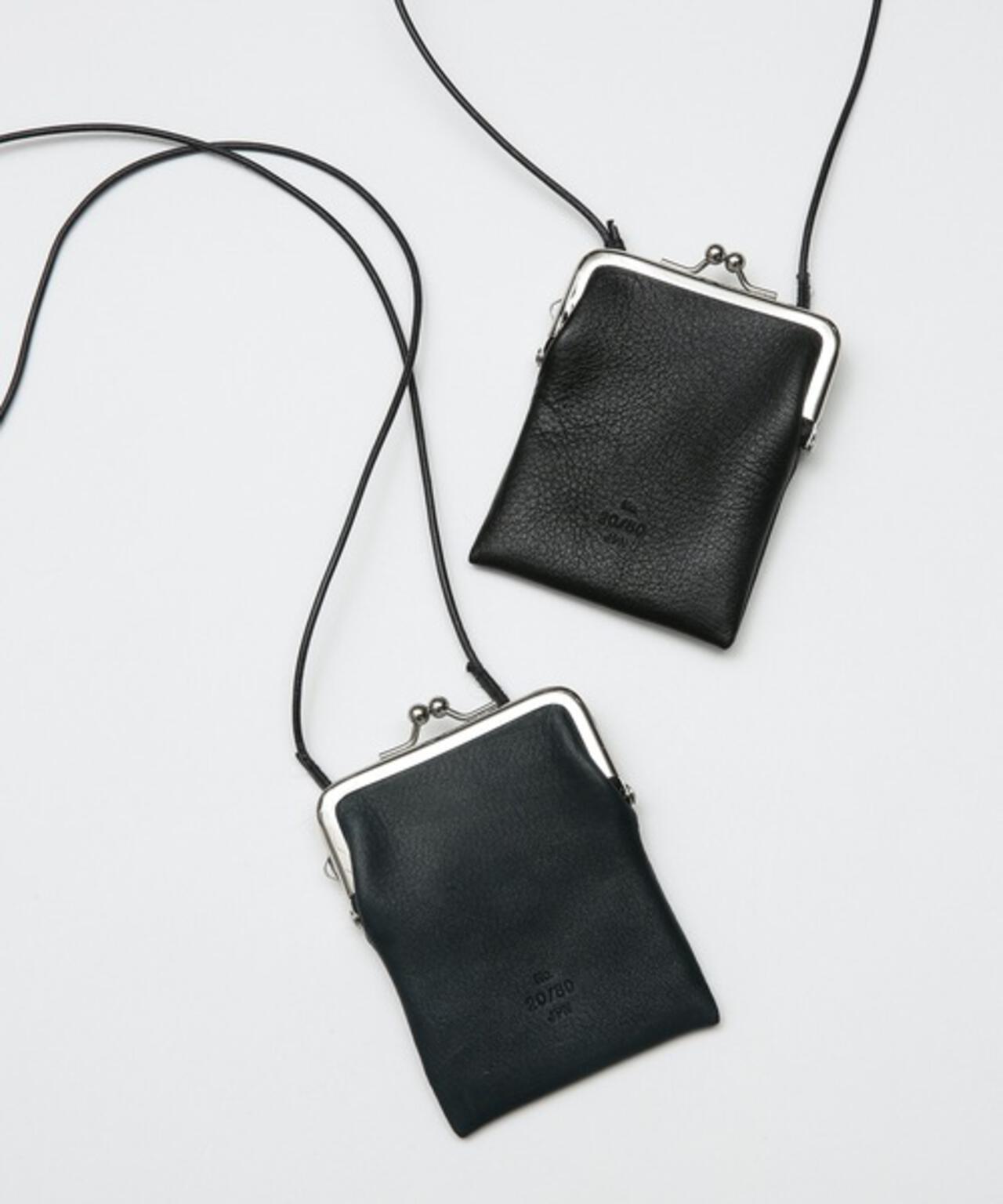 【20/80】トゥエンティーエイティー/SHRINK LEATHER GAMAGUCHI NECK PURSE
