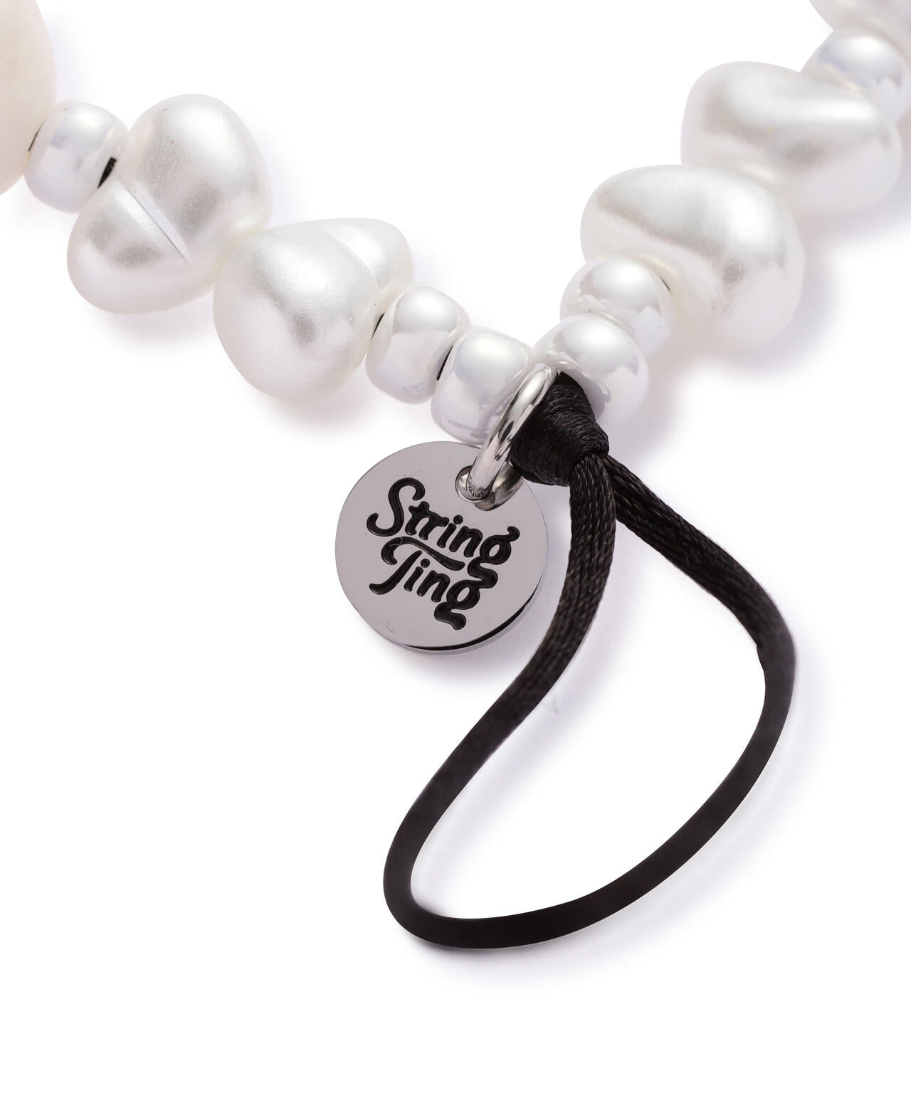 【正規品】String Ting ストリングティング　ストラップ　パール　白 String Ting/ストリングティング/Venus Pearl Trap Phone Strap