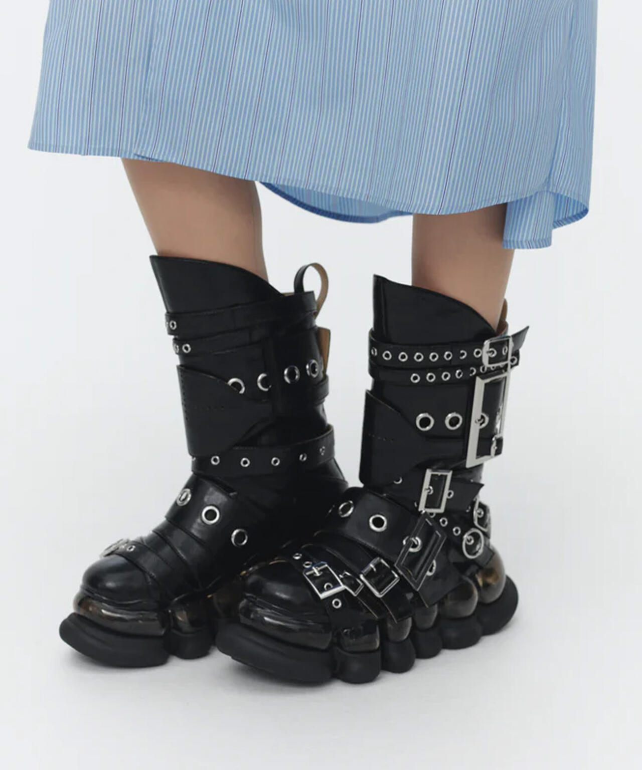 MIKIOSAKABEフリル付きブラックデニムブルゾン