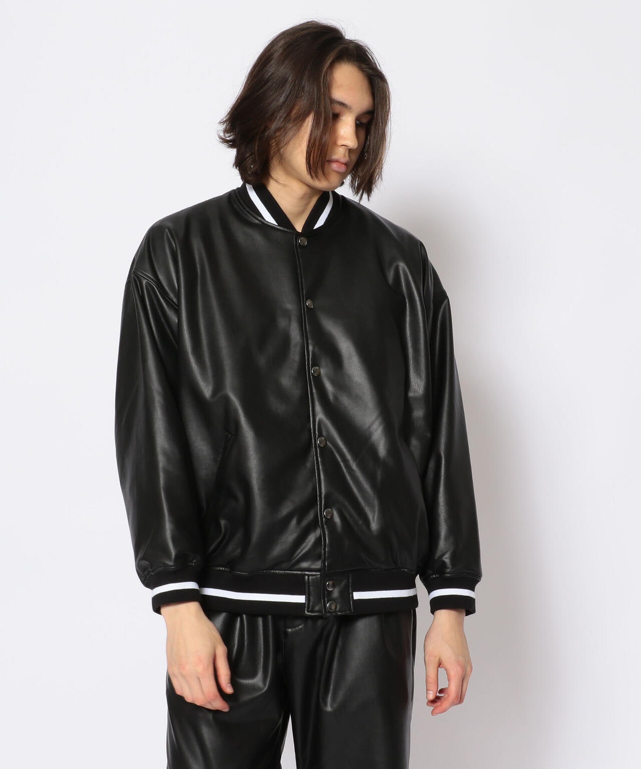 LUSOR（ルーソル）Ecoleather Stadium jumper エコレザースタジャン