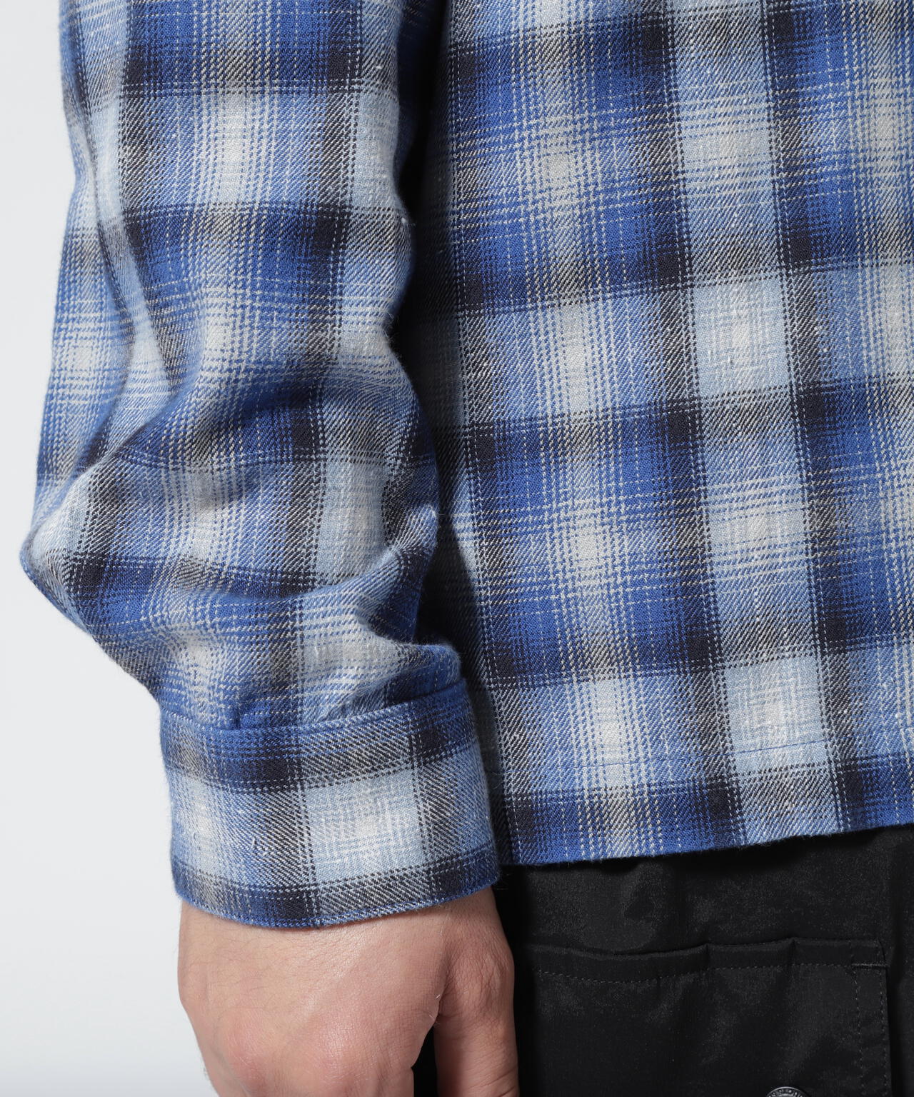 MINEDENIM（マインデニム）V.Nep Check Flannel Open Collar SH | B