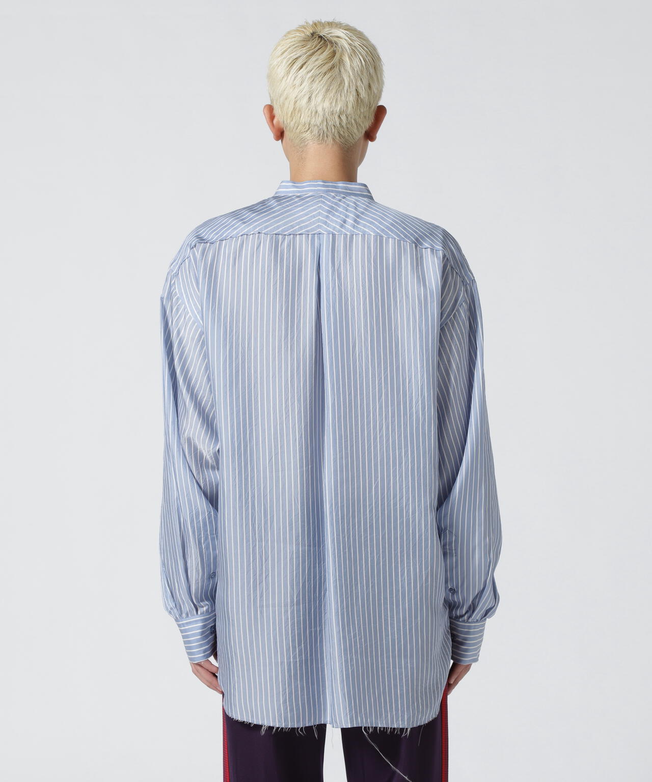 John Mason Smith (ジョンメイソンスミス) WASHED CUPRO STRIPE CLASSIC BANDED COLLA