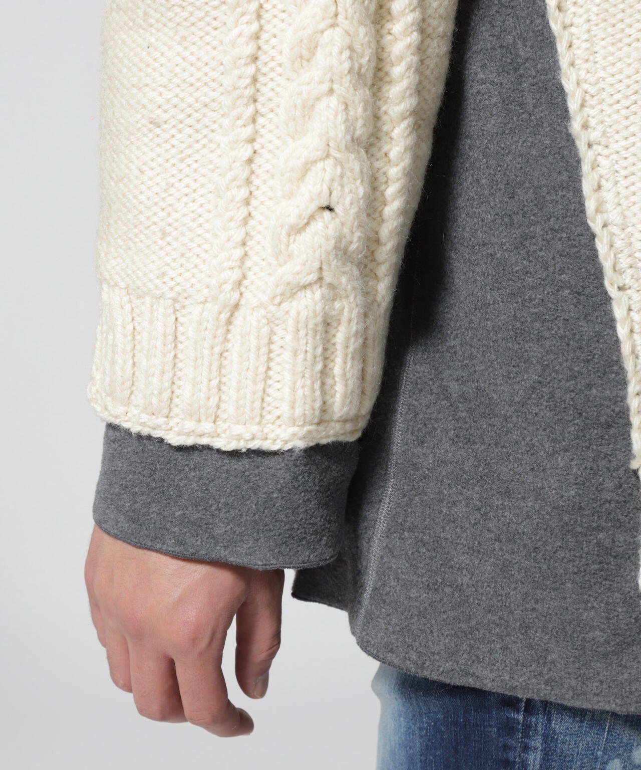 Rebuild by Needles フィッシャーマン　ニット セーター L REBUILD by Needles Fisherman Sweater Covered Sweater 再構築