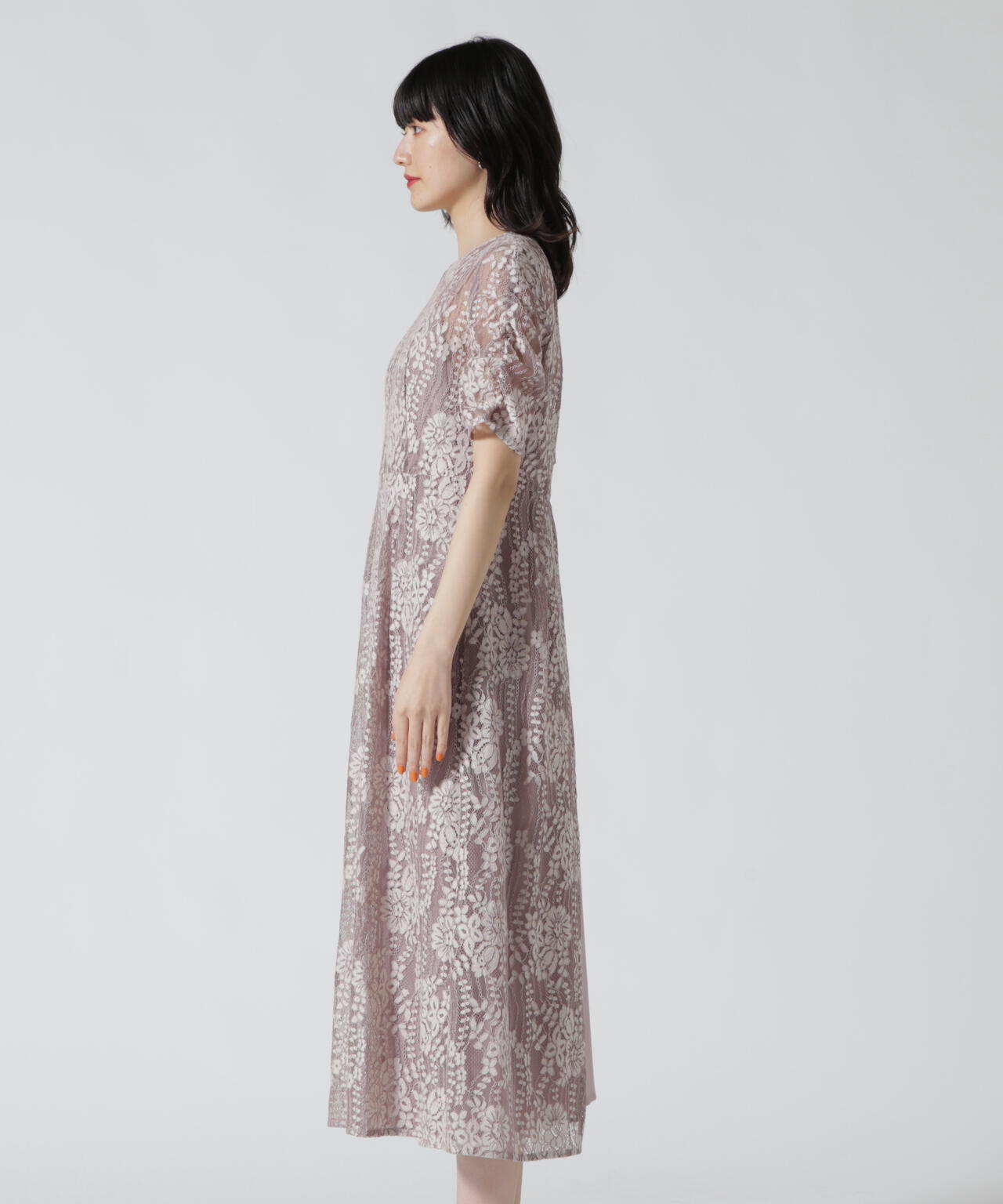 【kaene】試着のみ / 配色レースエプロンワンピース kaene(カエン) 配色レースエプロンワンピース | B'2nd（ビーセカンド