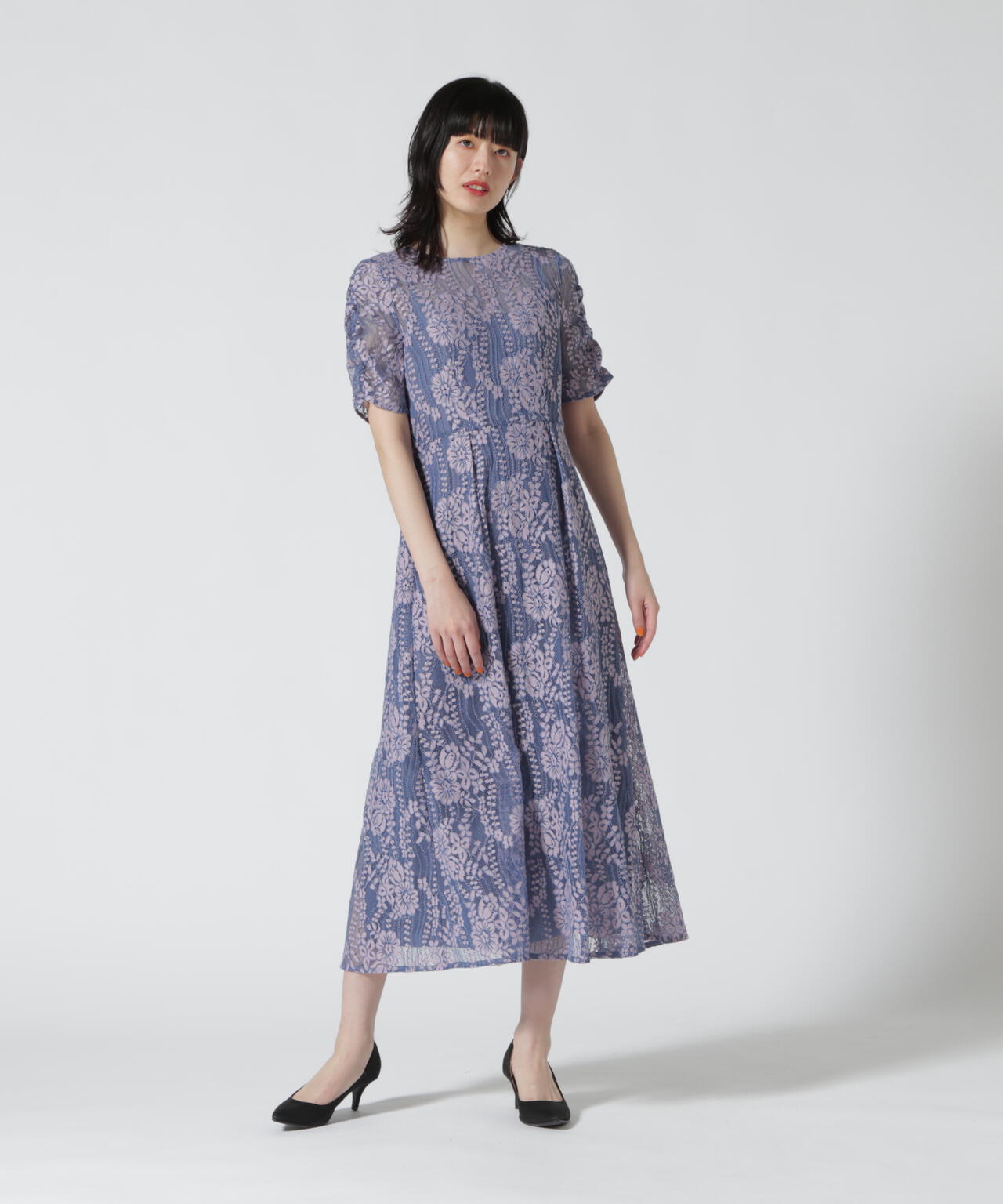 【kaene】試着のみ / 配色レースエプロンワンピース kaene(カエン) 配色レースエプロンワンピース | B'2nd（ビーセカンド