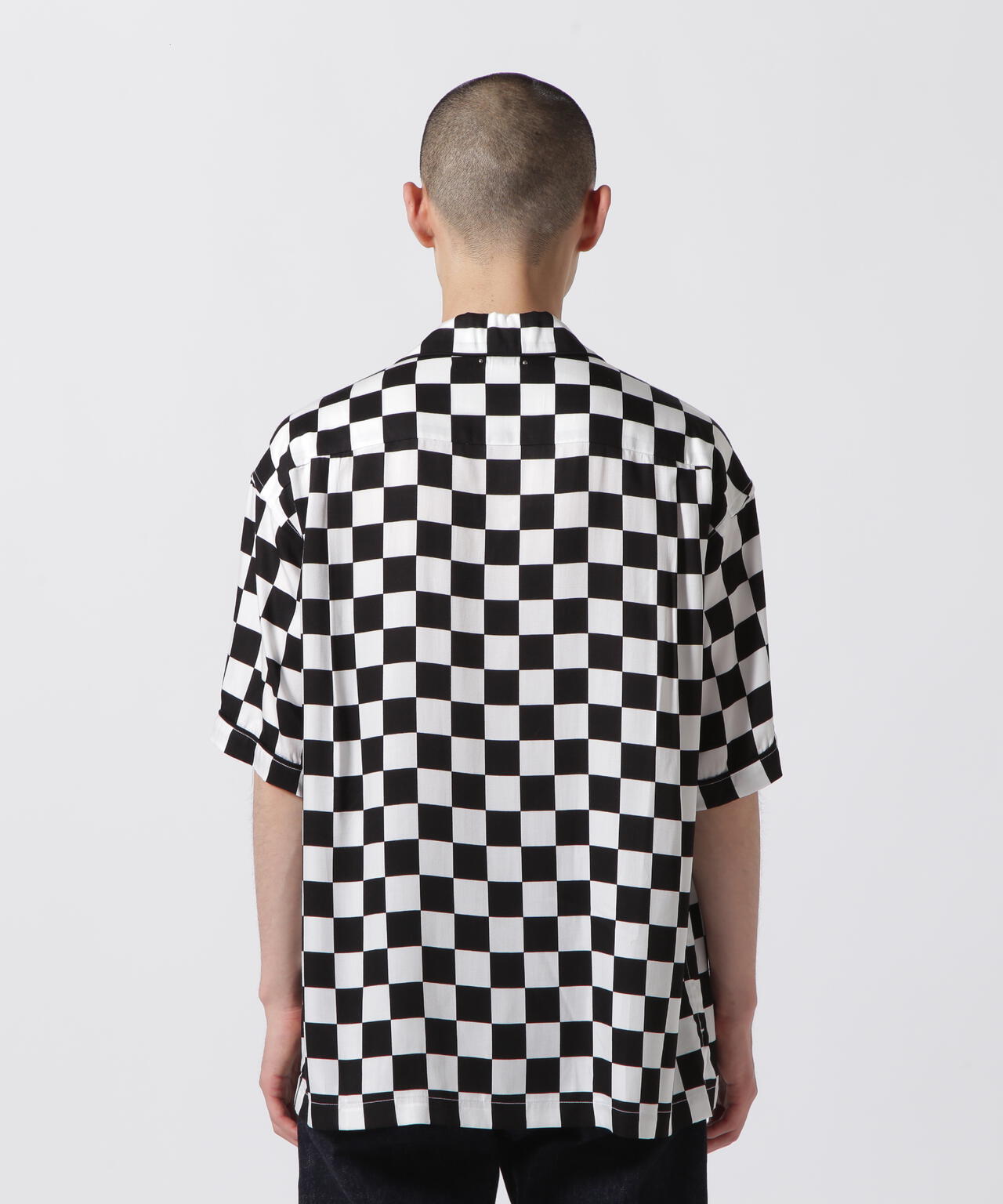 MINEDENIM（マインデニム）CU.Denim Checker flag S/S Open Collar SH