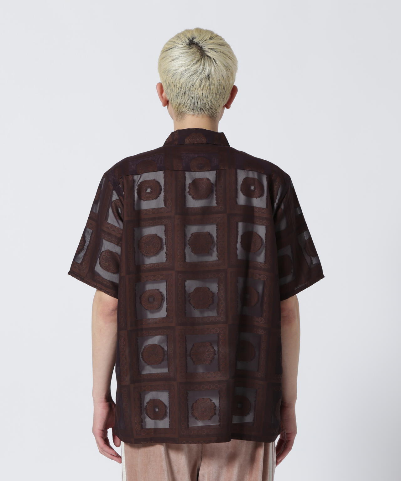 NEEDLES /S/S CLASSIC SHIRT - PE/R CHAIN BORDER JQ.