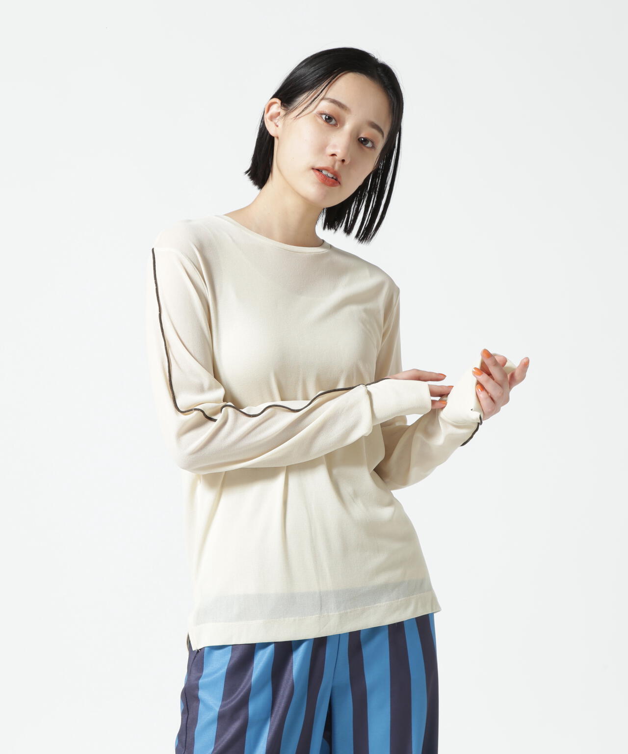 DROIT BELLO(ドロイトベロ) シアーメローロングTシャツ