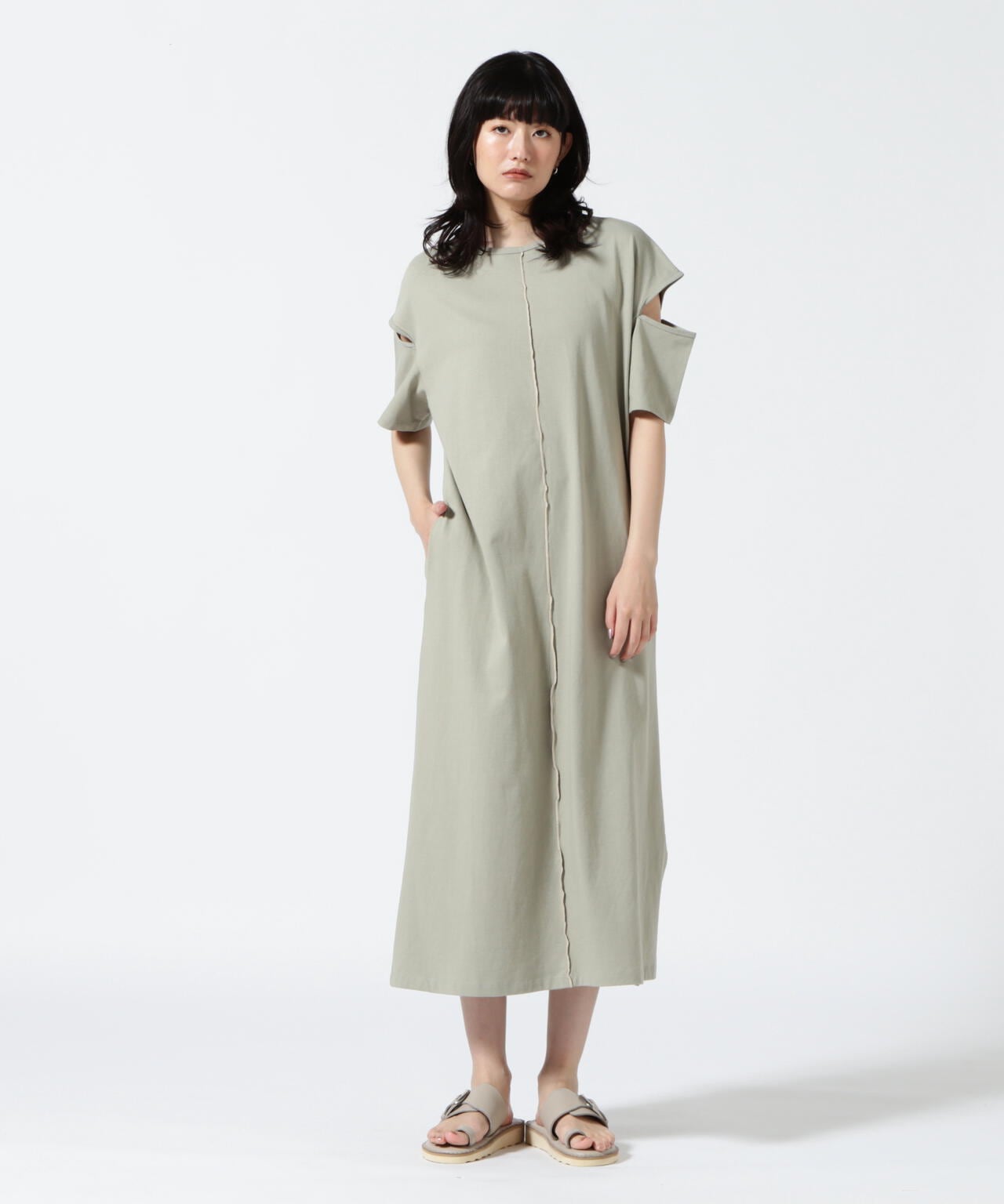 ビーセカンド（B’2nd）/DROIT BELLO(ドロイトベロ) 袖スリットカットソーワンピース DROIT BELLO(ドロイトベロ) 袖スリットカットソーワンピース | B'2nd